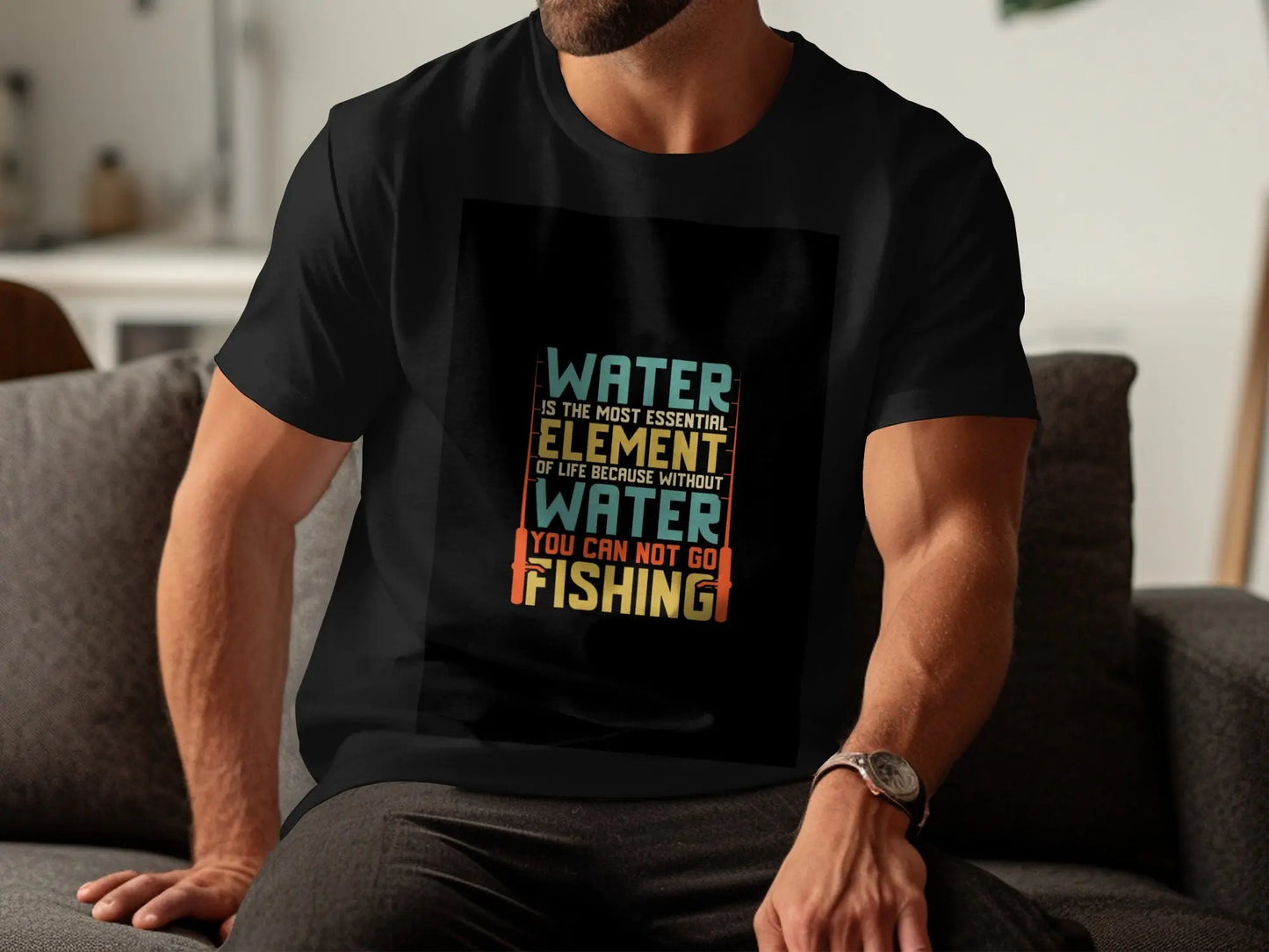Water Element "Fishing Is Best" Quote T-Shirt Boofy