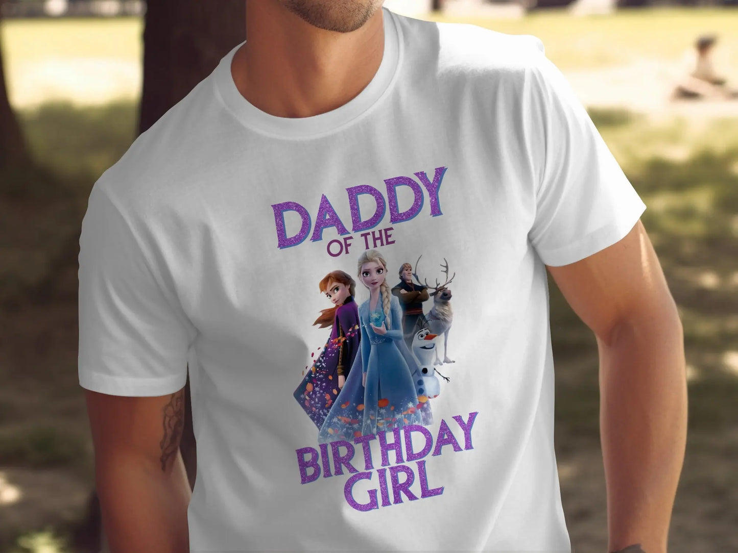 Daddy Of The Birthday Girl T-Shirt: Frozen Cartoon Theme Family Tee