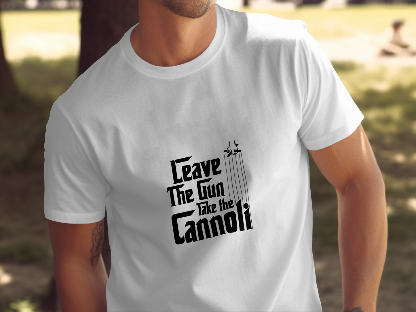 Classic Film T-Shirt: "Leave the Gun Take the Cannoli" Mob Quote