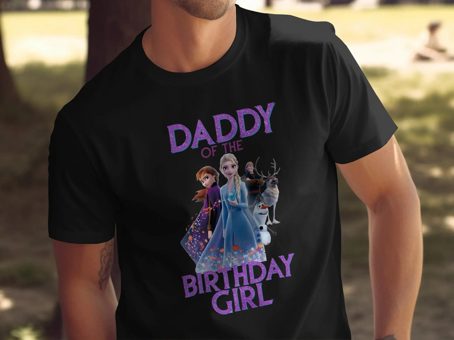 Daddy Of The Birthday Girl T-Shirt: Frozen Cartoon Theme Family Tee
