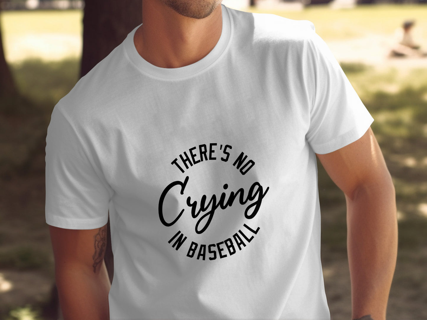 Baseball Movie T-Shirt: "There's No Crying In Baseball" Graphic