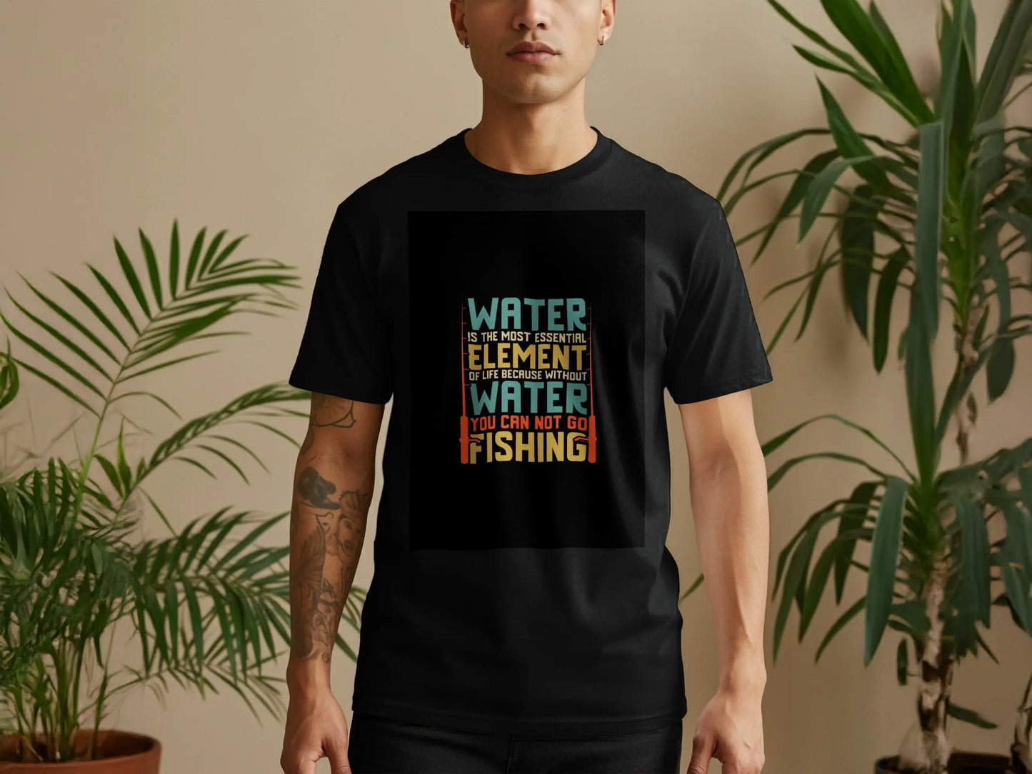 Water Element "Fishing Is Best" Quote T-Shirt Boofy