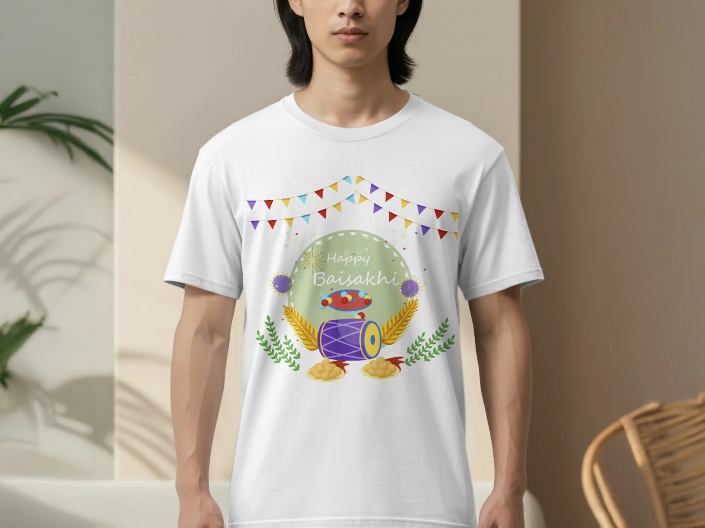 Happy Baisakhi Celebration Festivities Design for T-Shirts Boofy