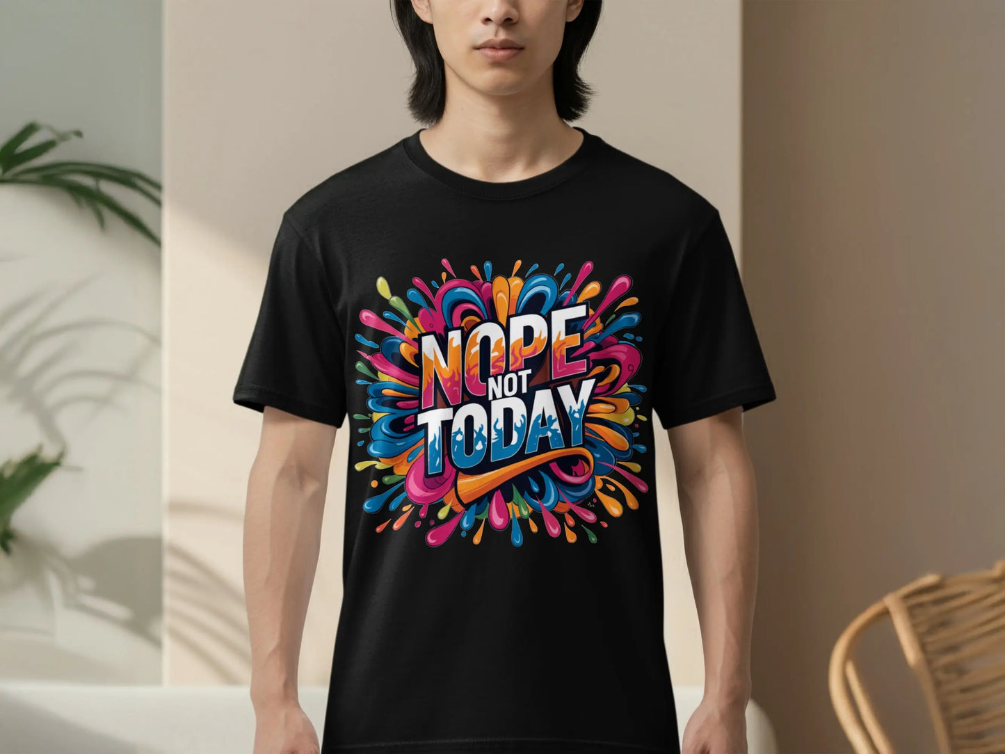 Funny Mood T-Shirt: "Nope Not Today" Colorful Graphic Tee