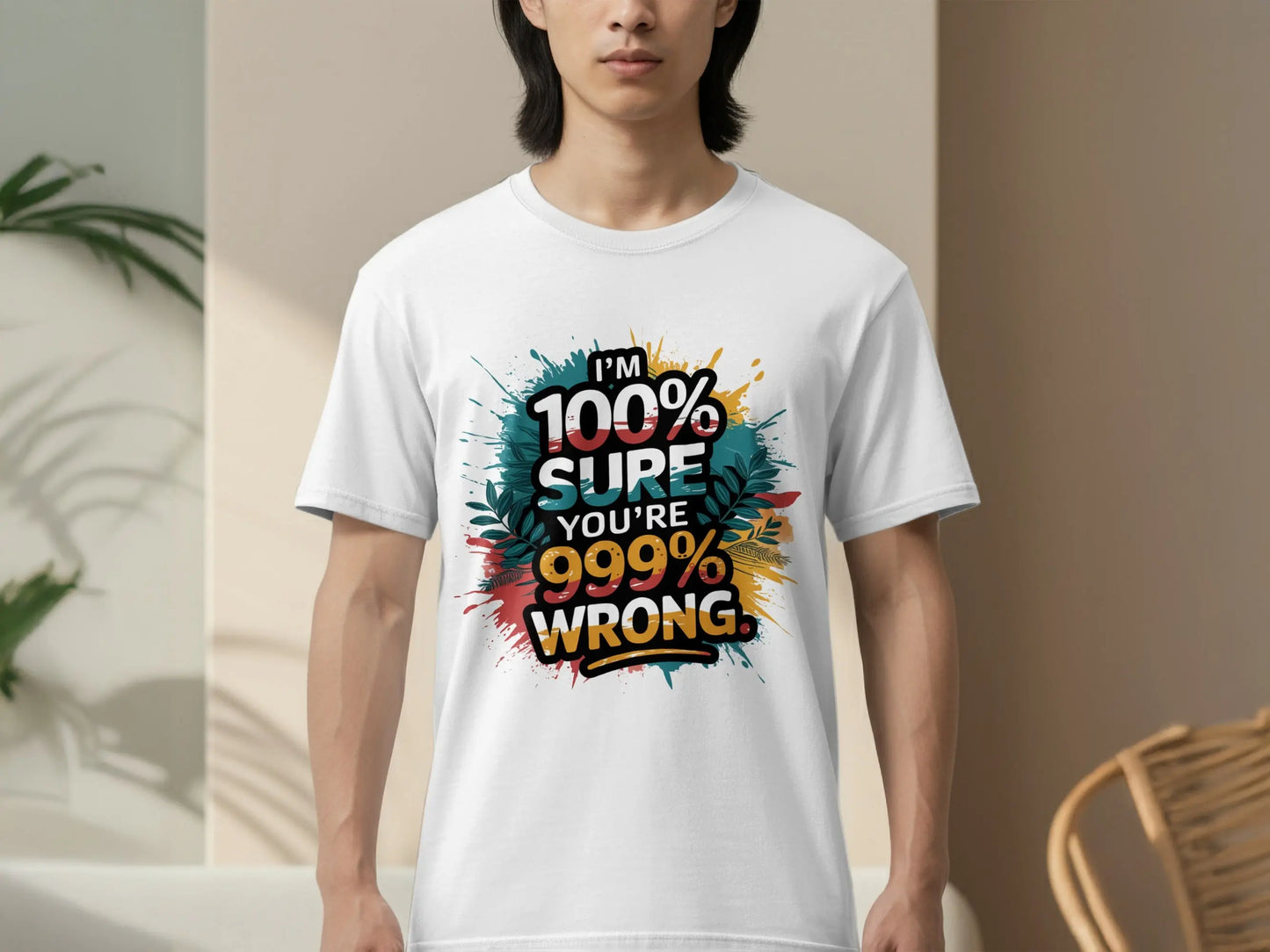 Funny Sassy T-Shirt: "100% Sure You Are 999% Wrong" Statement Tee