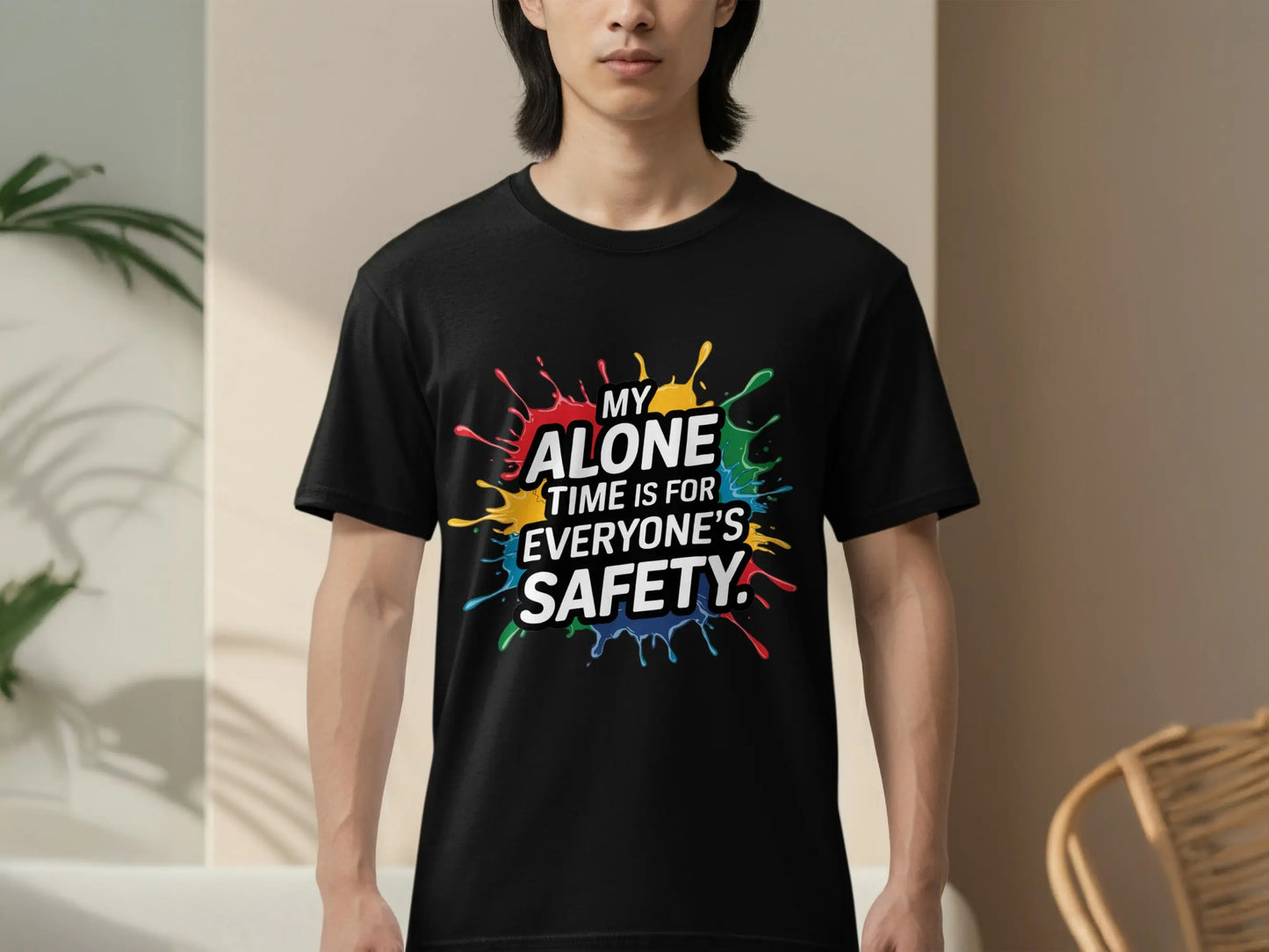 Funny Introvert T-Shirt: "My Alone Time Is For Everyone's Safety"