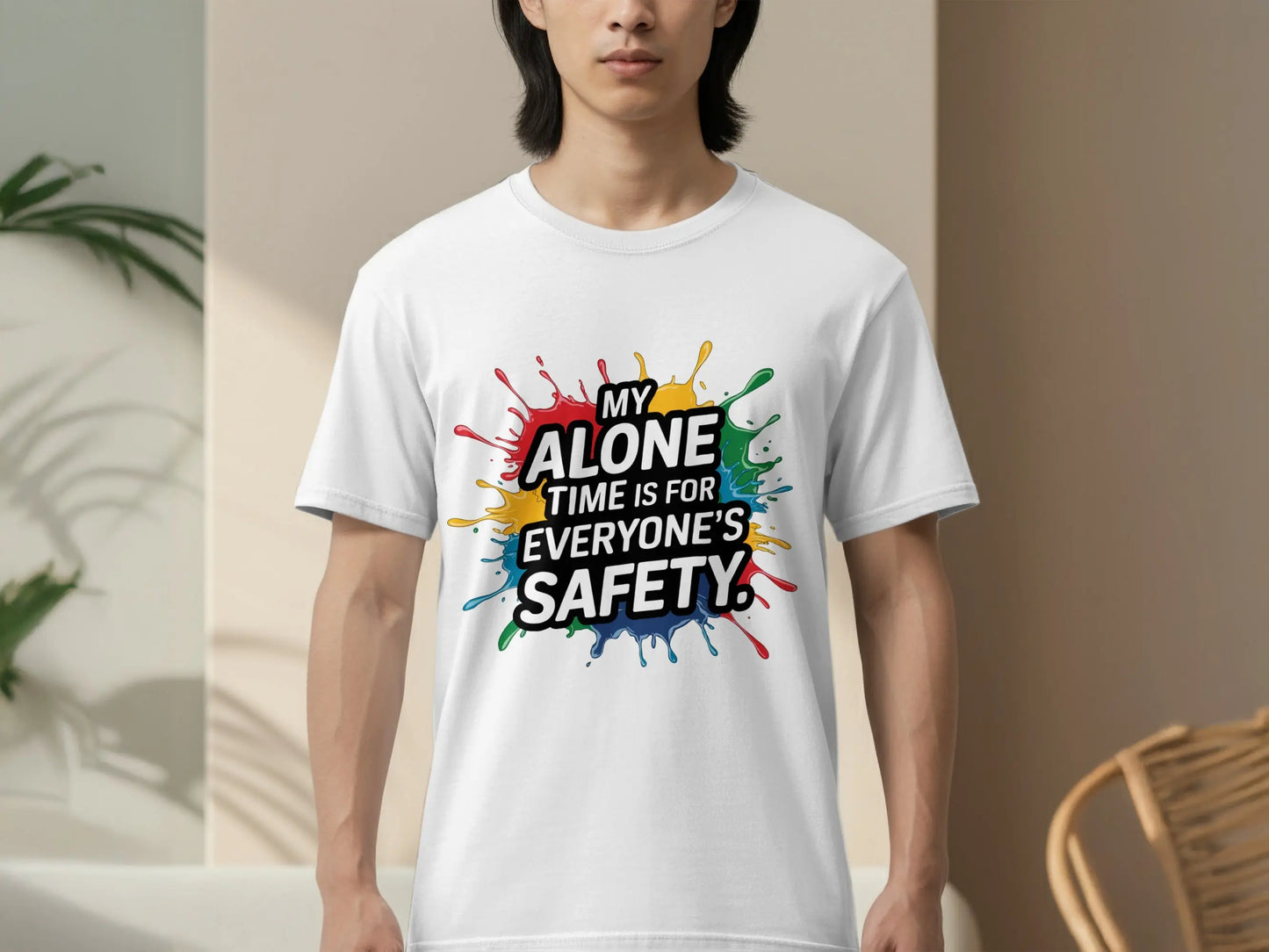 Funny Introvert T-Shirt: "My Alone Time Is For Everyone's Safety"