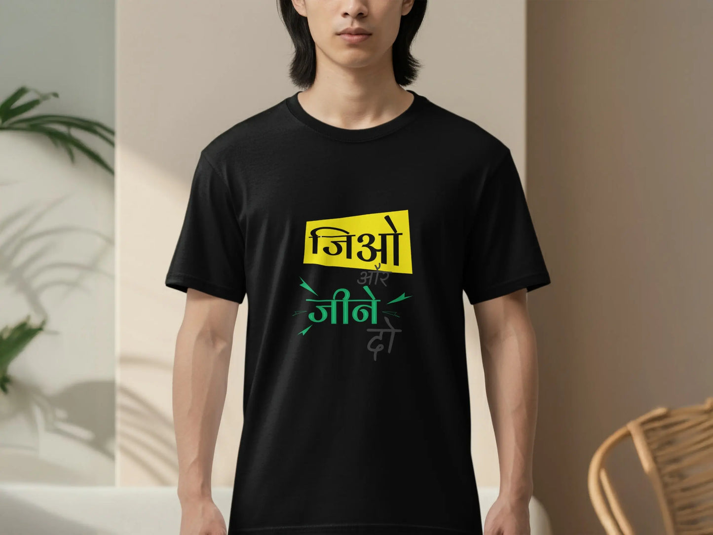 Live And Let Live Quote In Hindi Typography Based T-Shirts Boofy