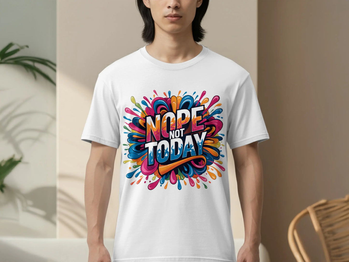 Funny Mood T-Shirt: "Nope Not Today" Colorful Graphic Tee