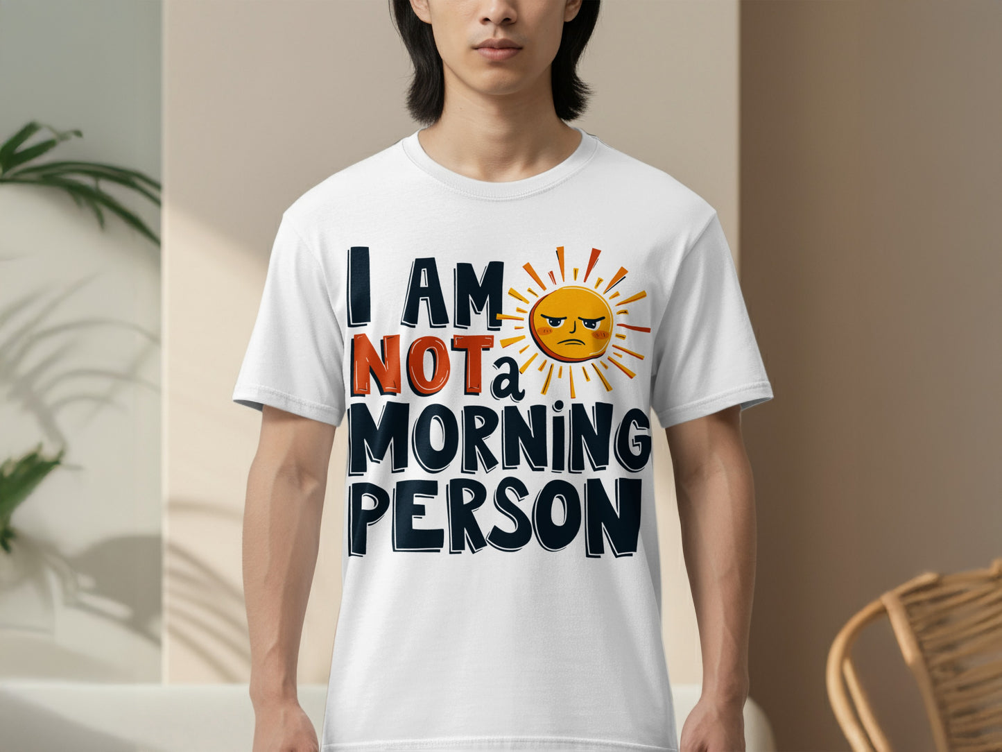 I AM NOT a MORNING PERSON with Angry Sun T-Shirts