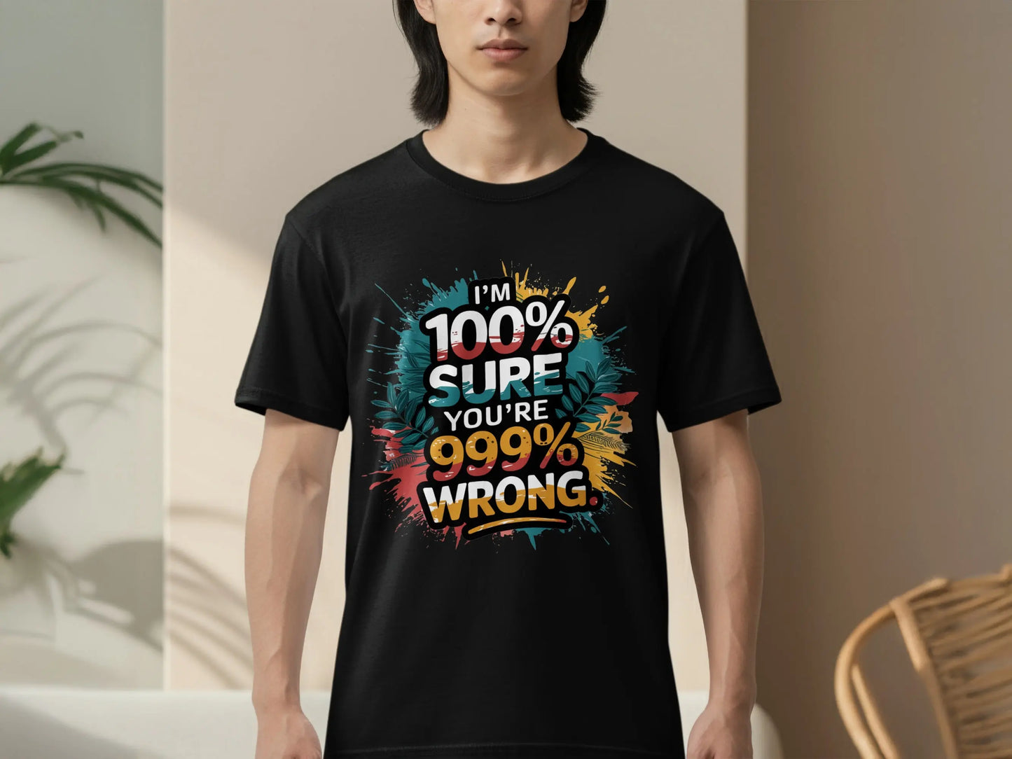 Funny Sassy T-Shirt: "100% Sure You Are 999% Wrong" Statement Tee