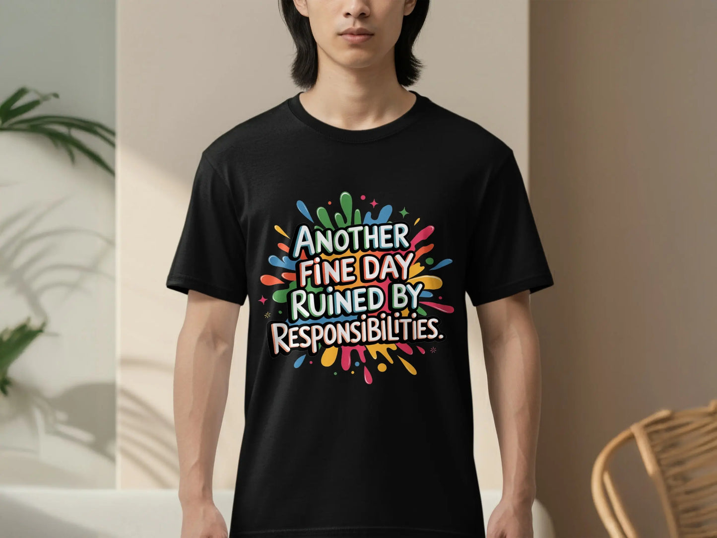 Funny Relatable T-Shirt: "Day Ruined By Responsibilities" Sarcasm