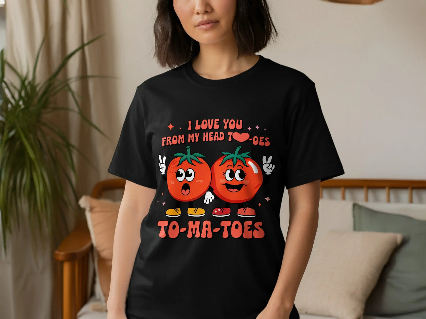 Funny Pun T-Shirt: "I Love You From My Head To-Ma-Toes" Food Pun Gift