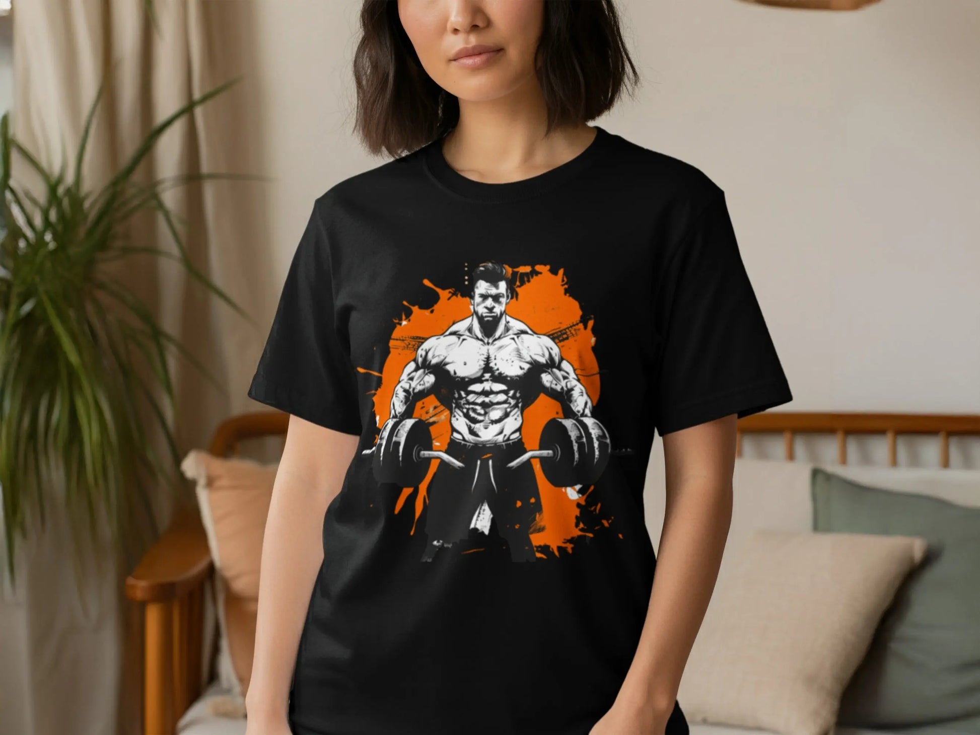 Bodybuilder Fitness Illustration Art Gym T-Shirt Boofy