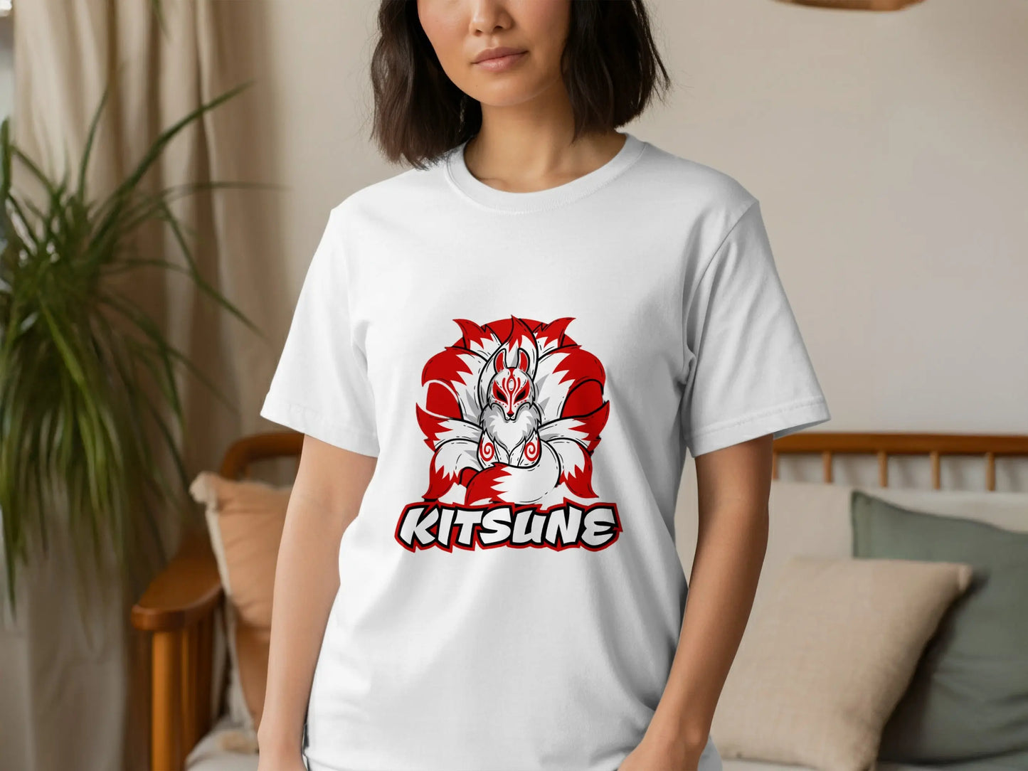 Nine Tailed Kitsune Fox Japanese Anime T-Shirt Boofy