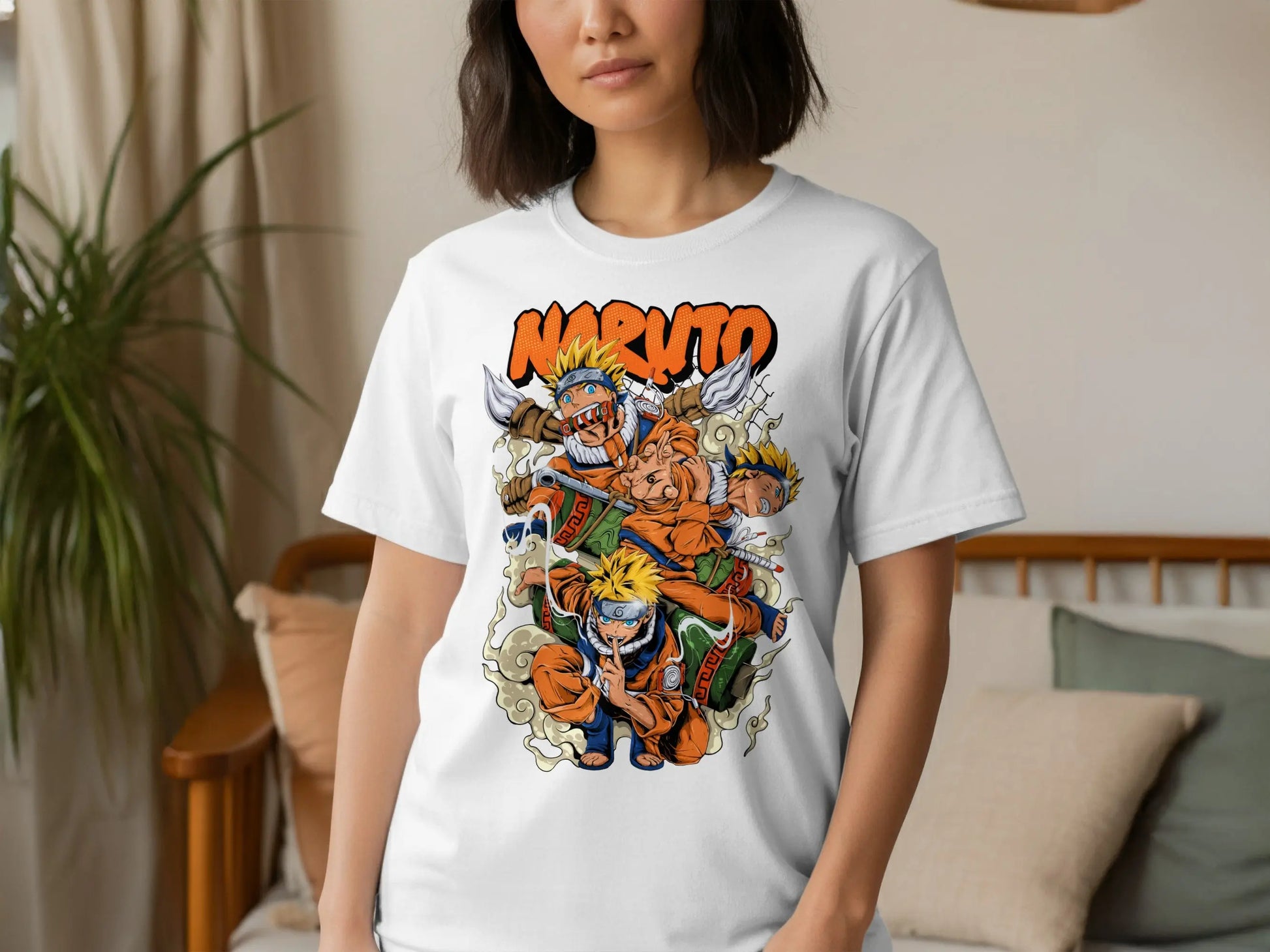 Anime Naruto Character Stacked Poses Graphic T-Shirt Boofy