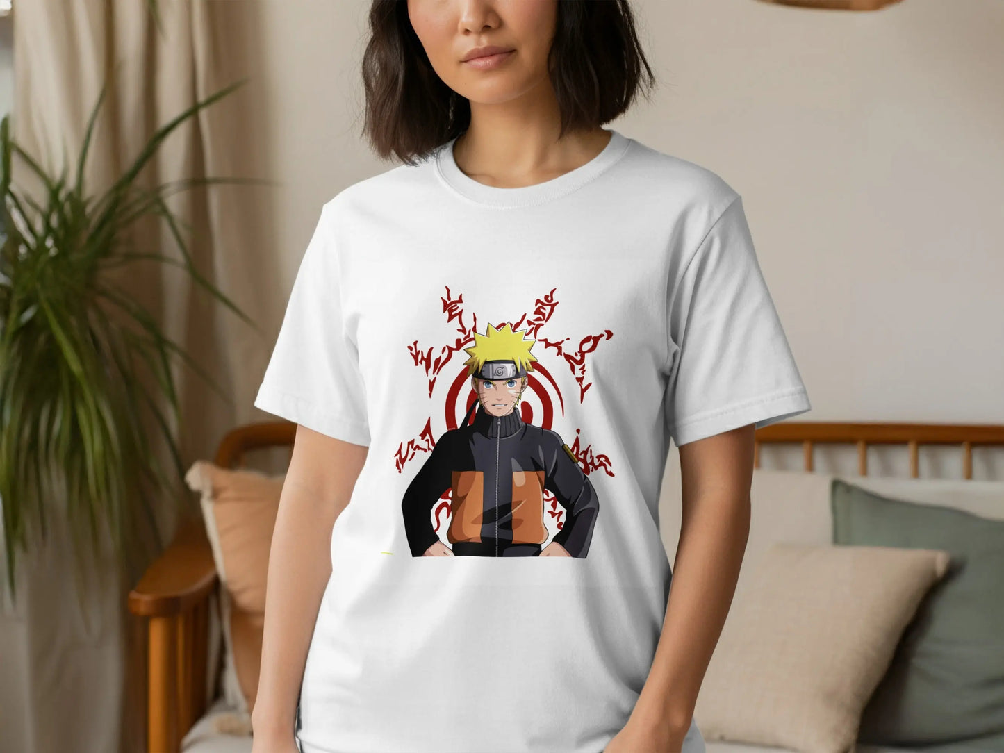 Anime Character Naruto Uzumaki with Symbols Design T-Shirt Boofy