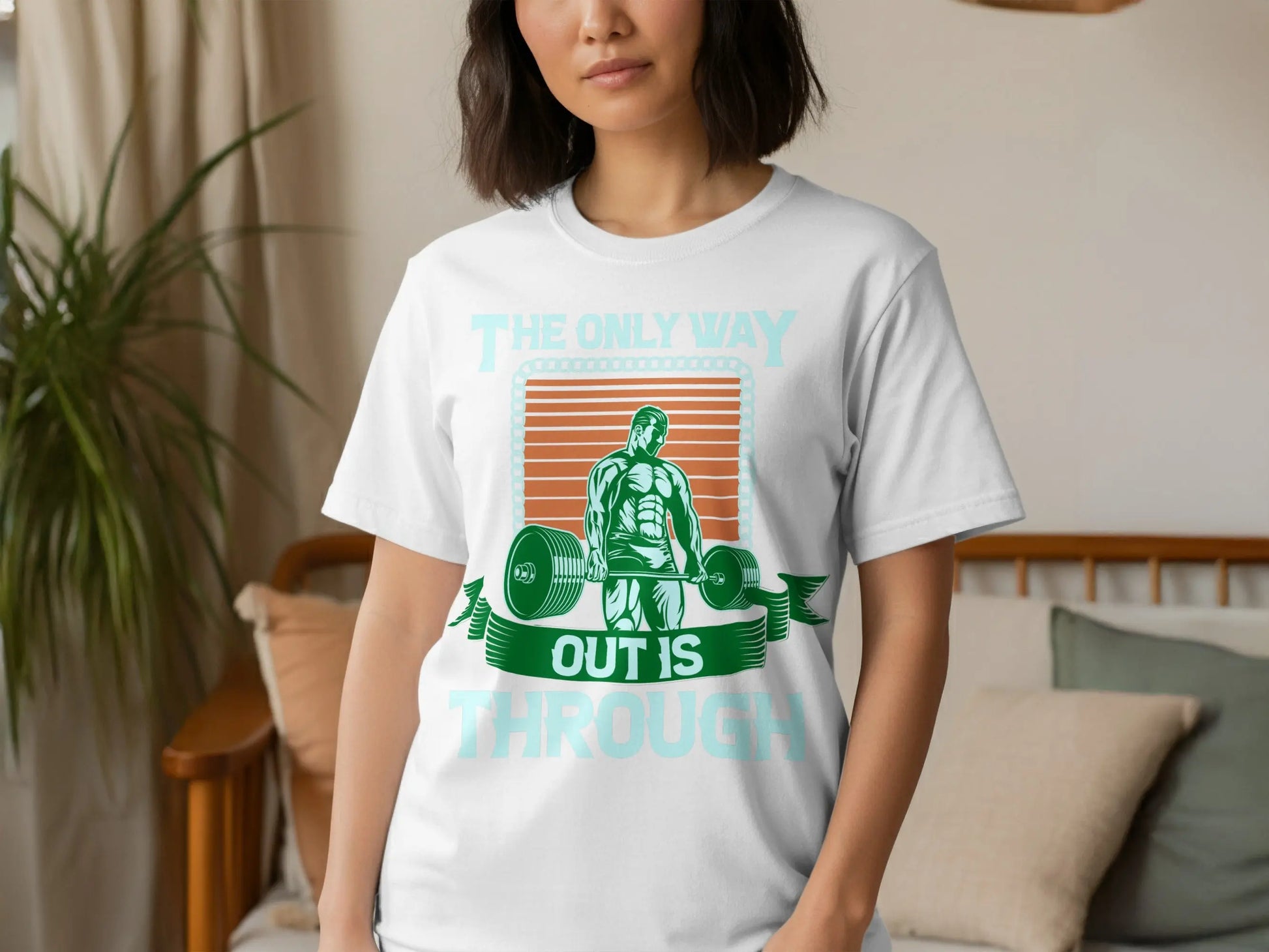 "The Only Way Out Is Through" Motivational Gym T-Shirts Boofy