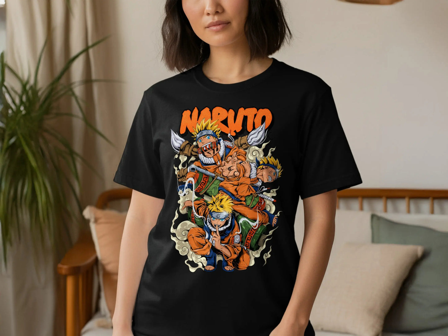Anime Naruto Character Stacked Poses Graphic T-Shirt Boofy