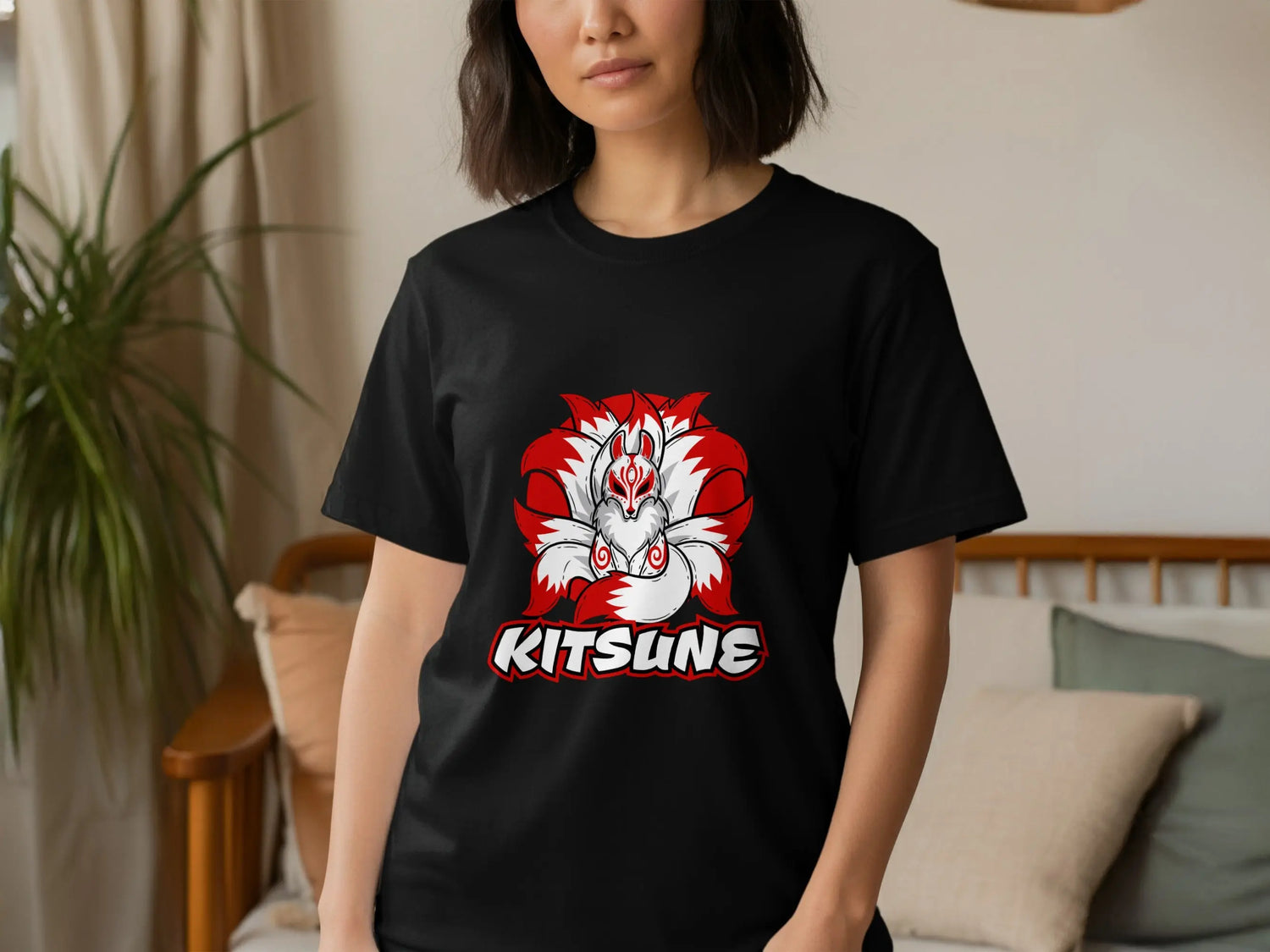 Nine Tailed Kitsune Fox Japanese Anime T-Shirt Boofy