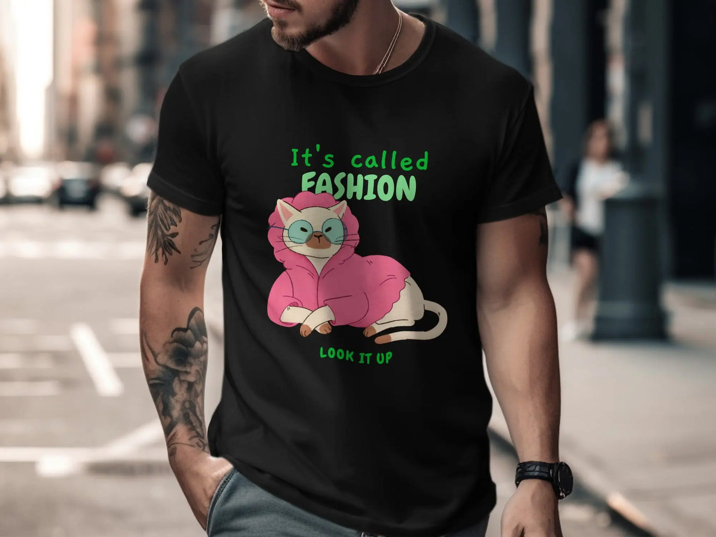 "It's Called Fashion Look It Up" Cat Graphic T-Shirts Boofy
