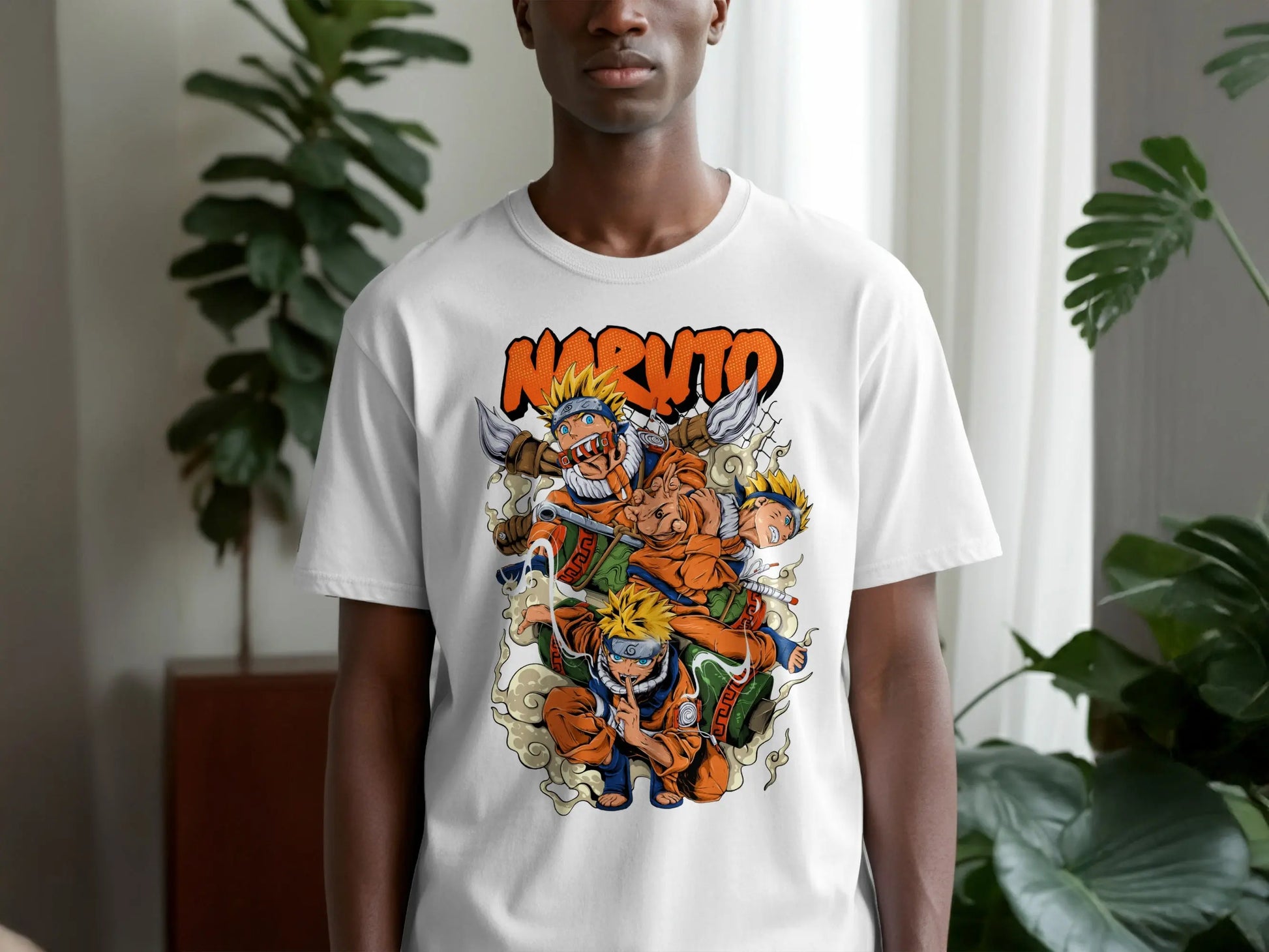 Anime Naruto Character Stacked Poses Graphic T-Shirt Boofy