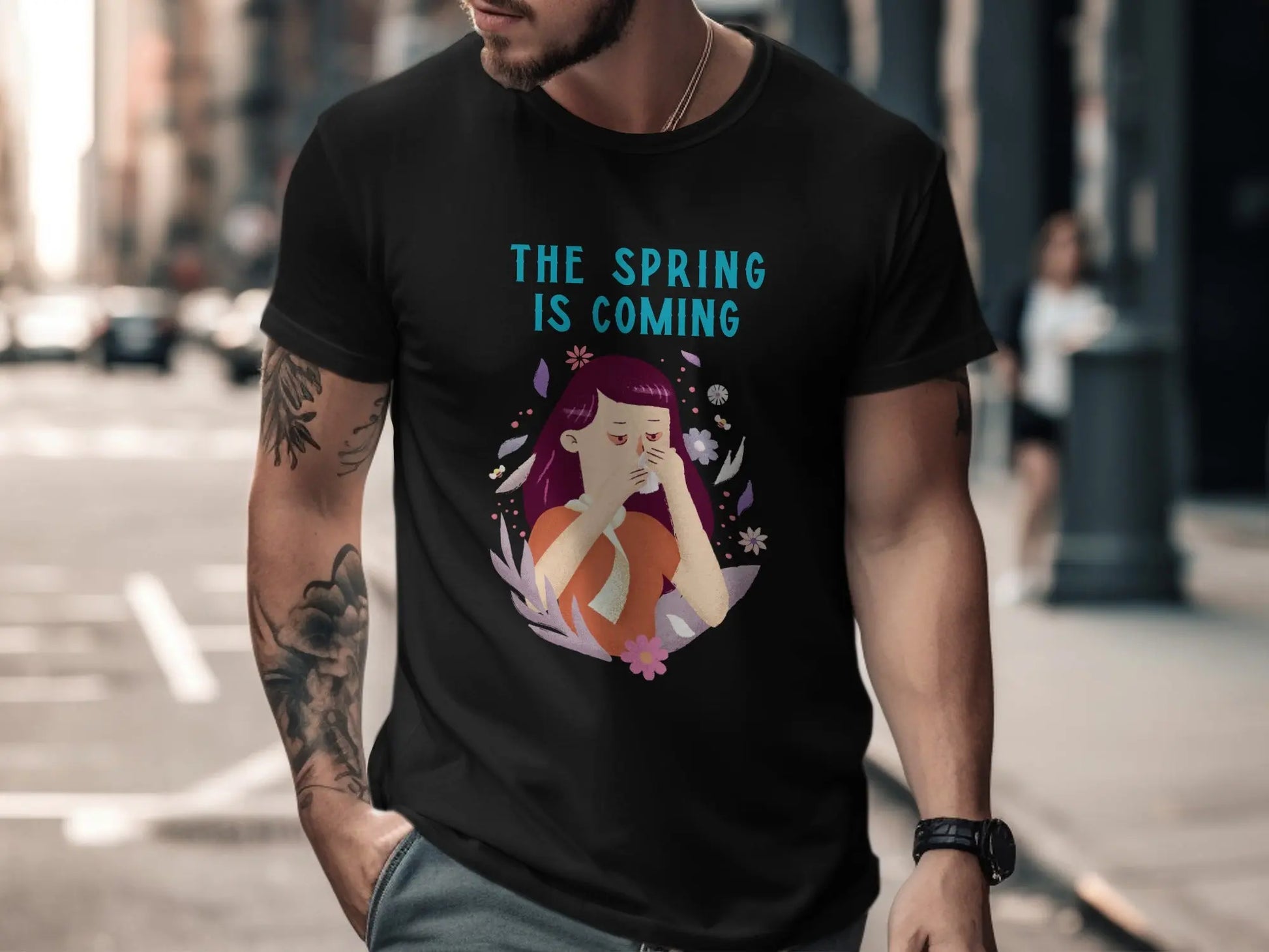 The Spring is Coming Graphic Tee for Seasonal Wear Boofy