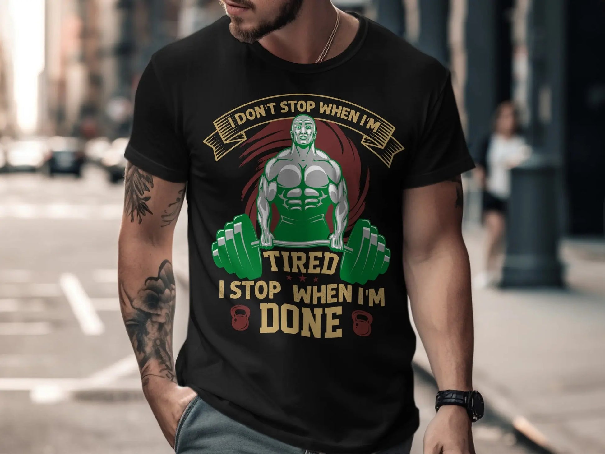 "I Stop When I'm Done" Motivational T-Shirts" Boofy