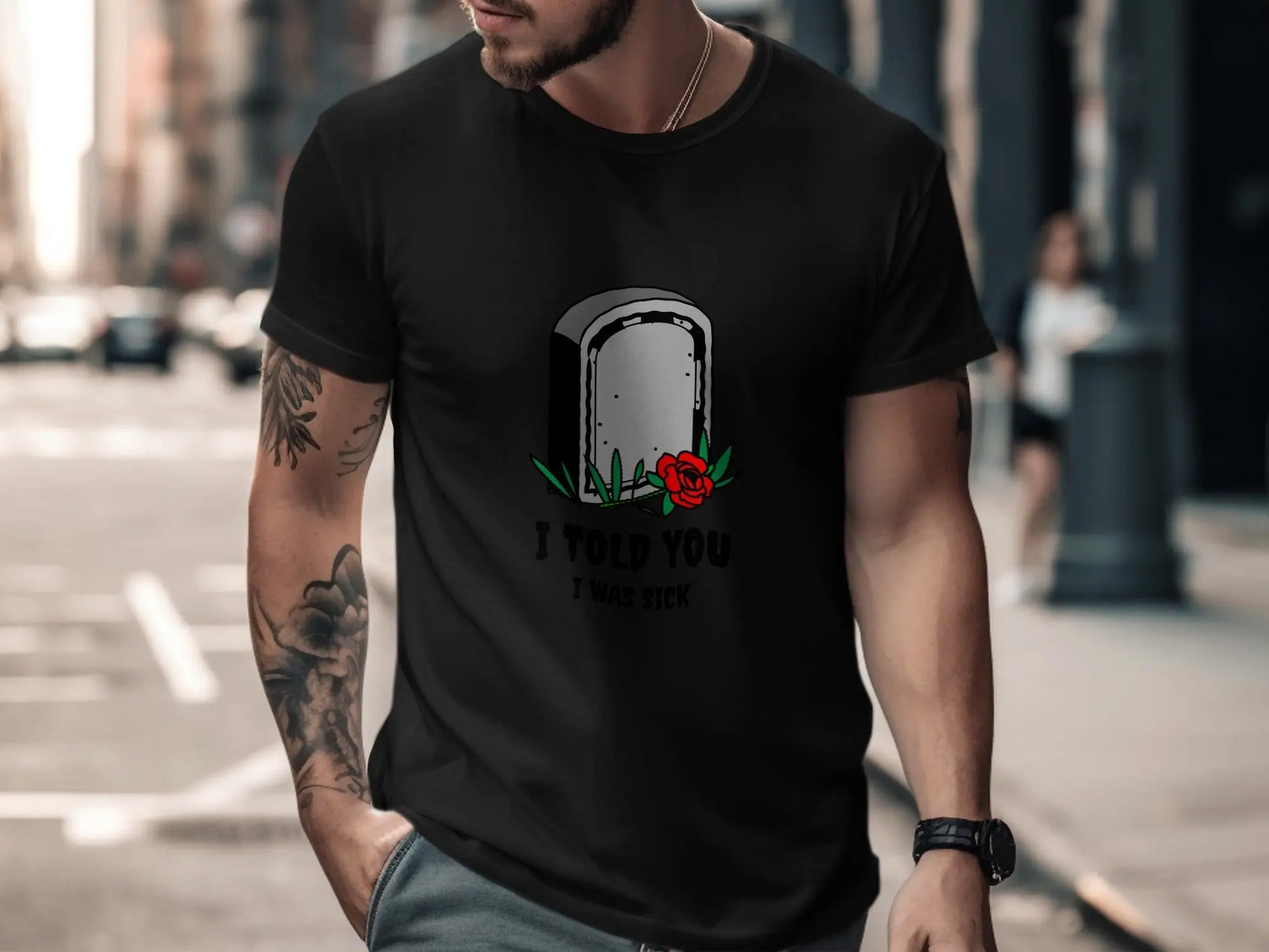 Funny Grave Humorous Print Statement T-Shirts Boofy