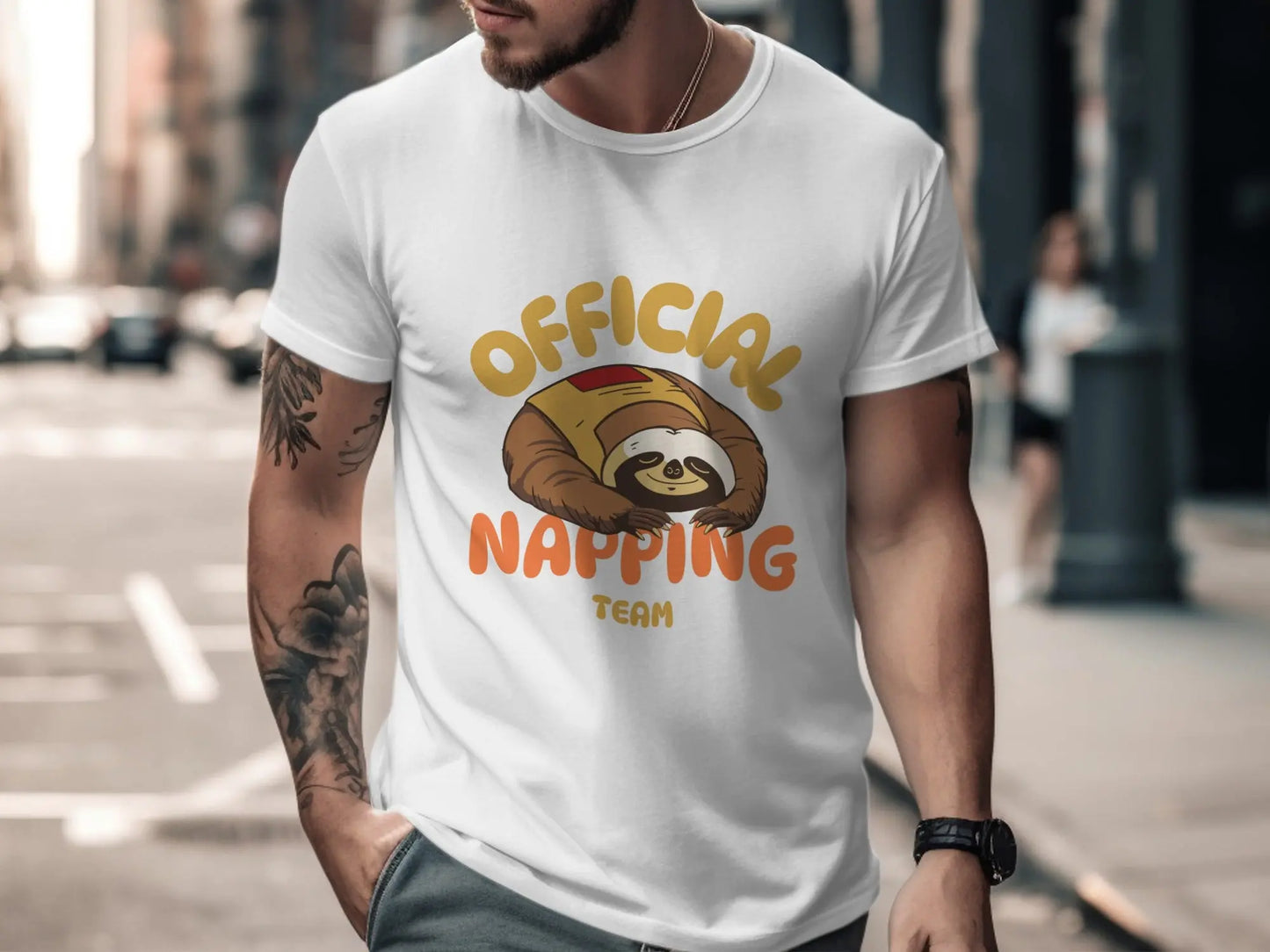 Official Napping Team Sloth Illustration T-Shir Boofy