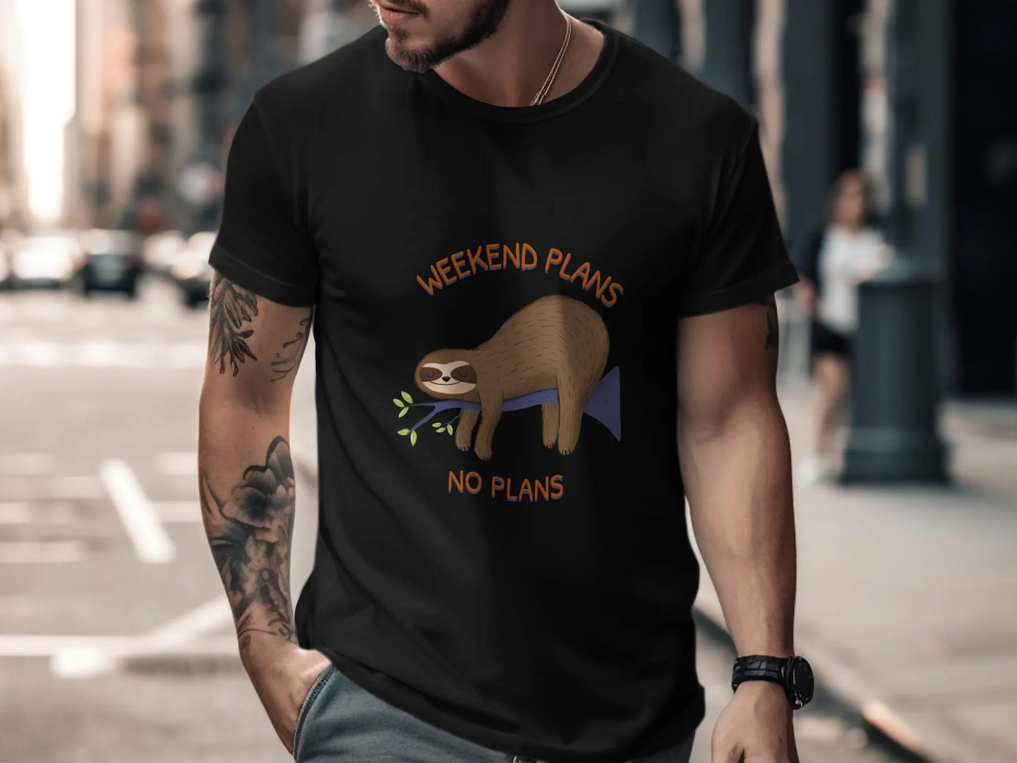 Relaxed Sloth Weekend Plans No Plans T-Shirts Boofy