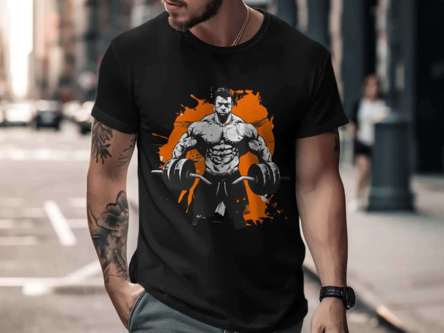 Bodybuilder Fitness Illustration Art Gym T-Shirt Boofy
