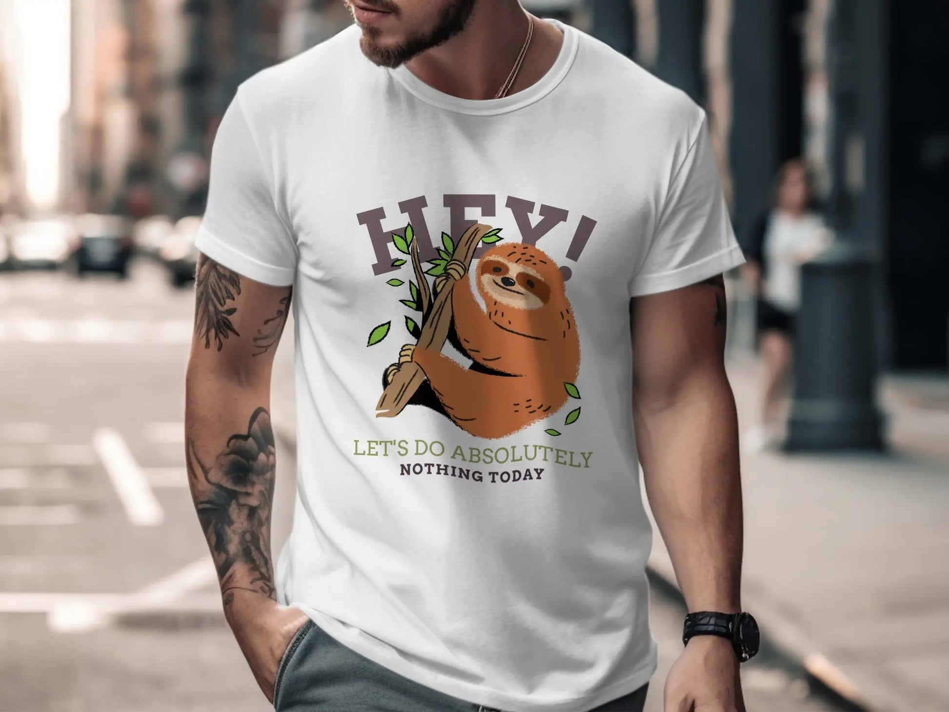 Sloth "Hey Let's Do Absolutely Nothing Today" T-Shirts Boofy