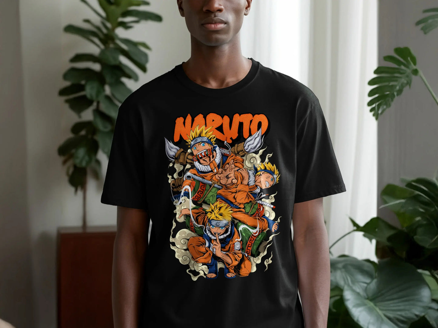 Anime Naruto Character Stacked Poses Graphic T-Shirt Boofy