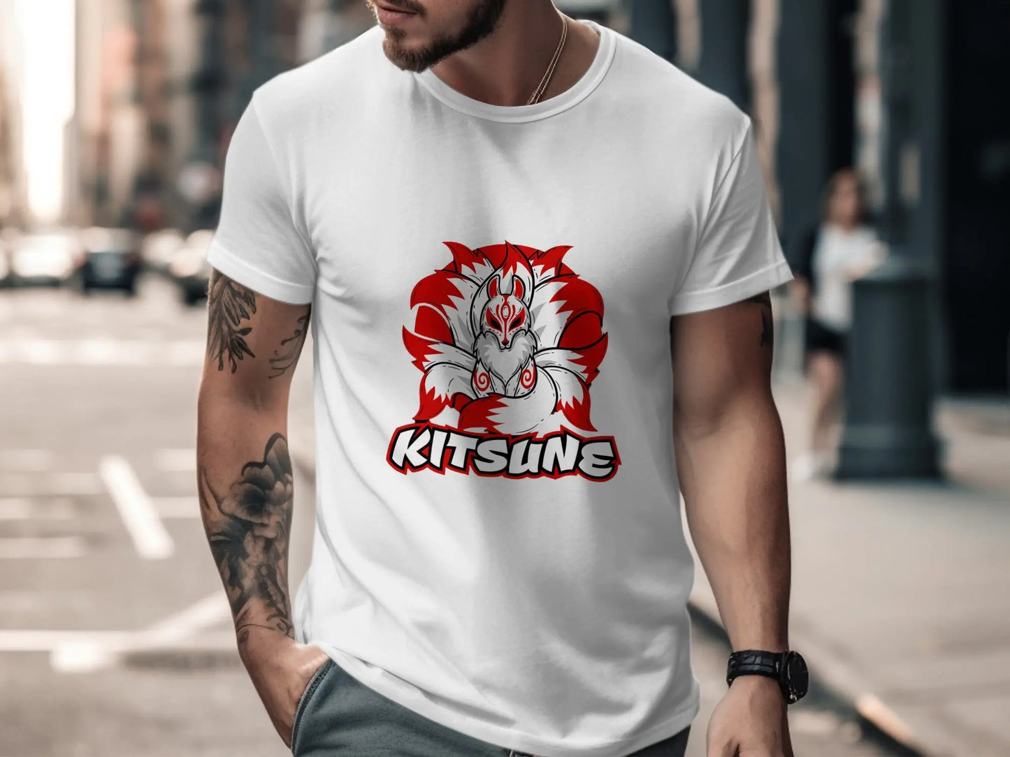 Nine Tailed Kitsune Fox Japanese Anime T-Shirt Boofy