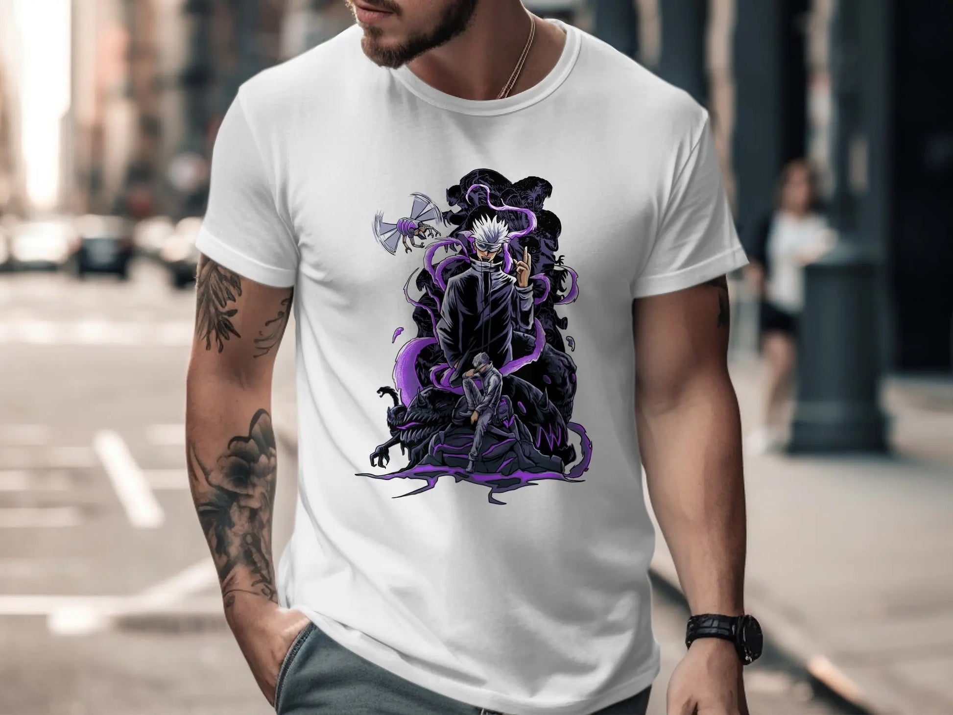 Satoru Gojo Domain Expansion Anime Inspired Art T-Shirt Boofy