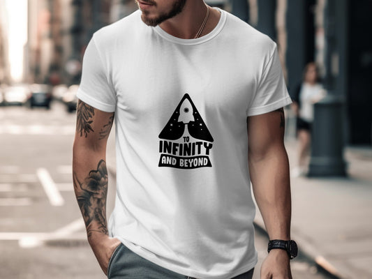 Space Movie T-Shirt: "To Infinity and Beyond" Rocket Spaceship Graphic