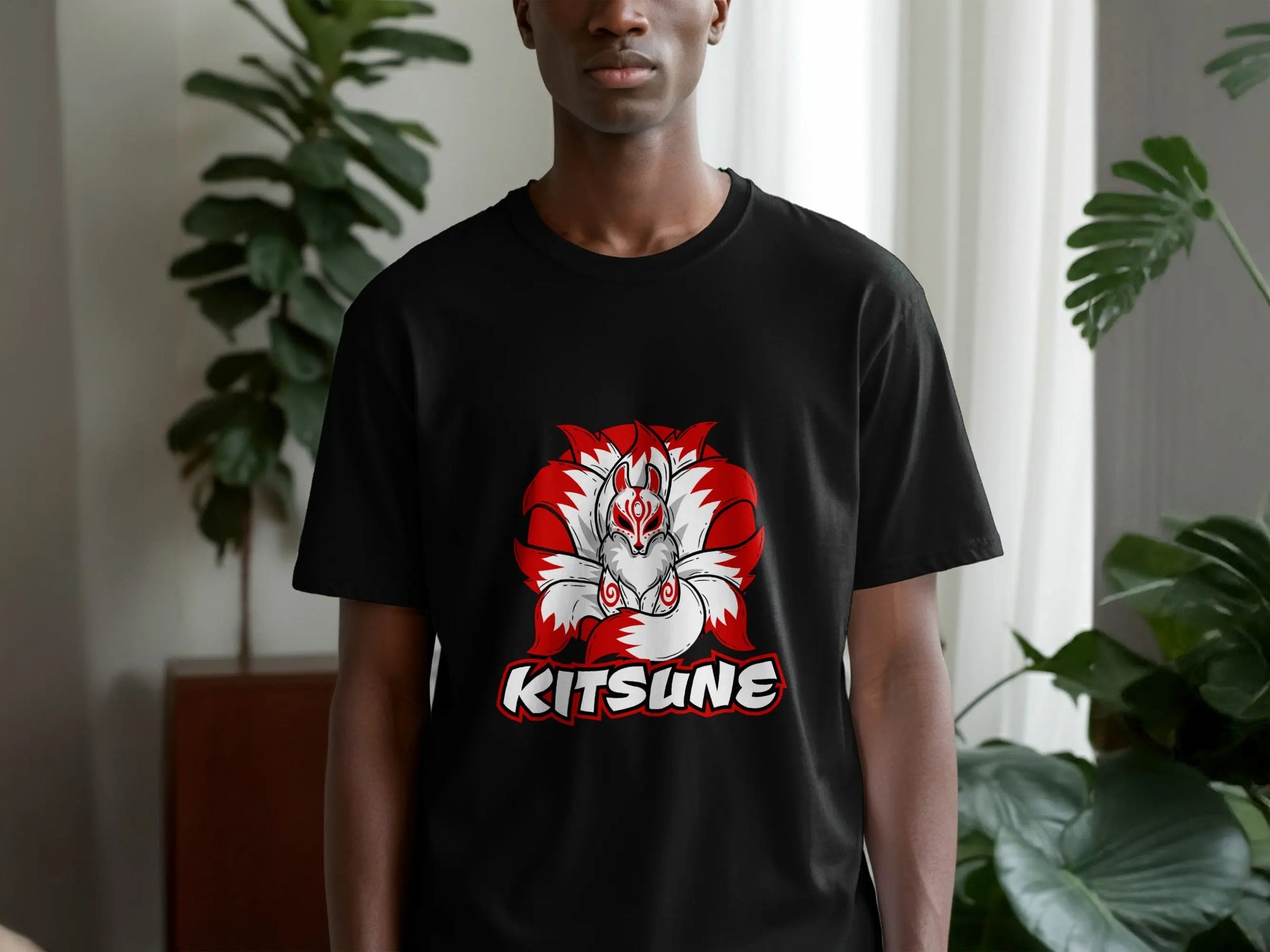 Nine Tailed Kitsune Fox Japanese Anime T-Shirt Boofy