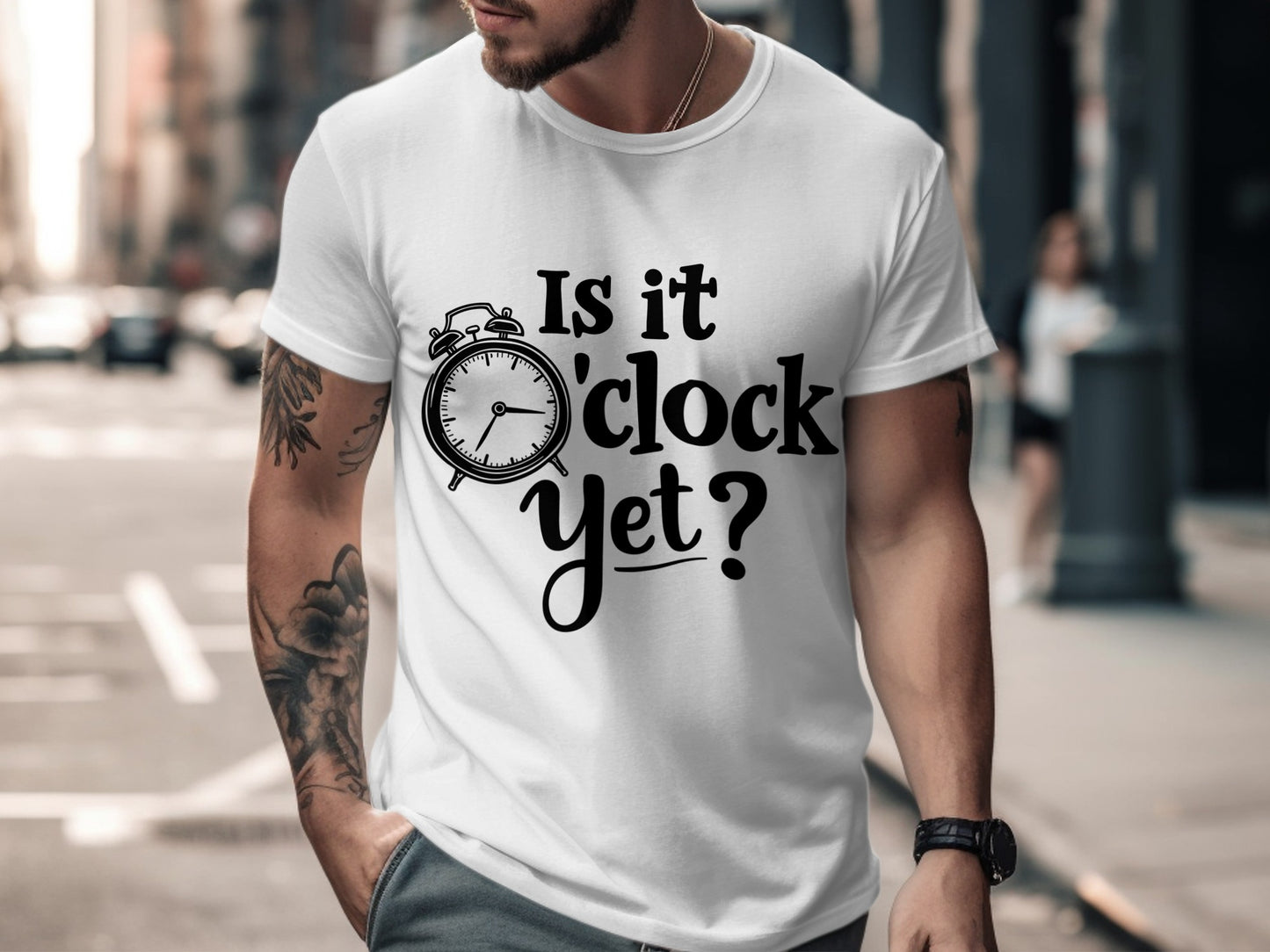 “Is It O’Clock Yet” Tee — Work & Office Humour