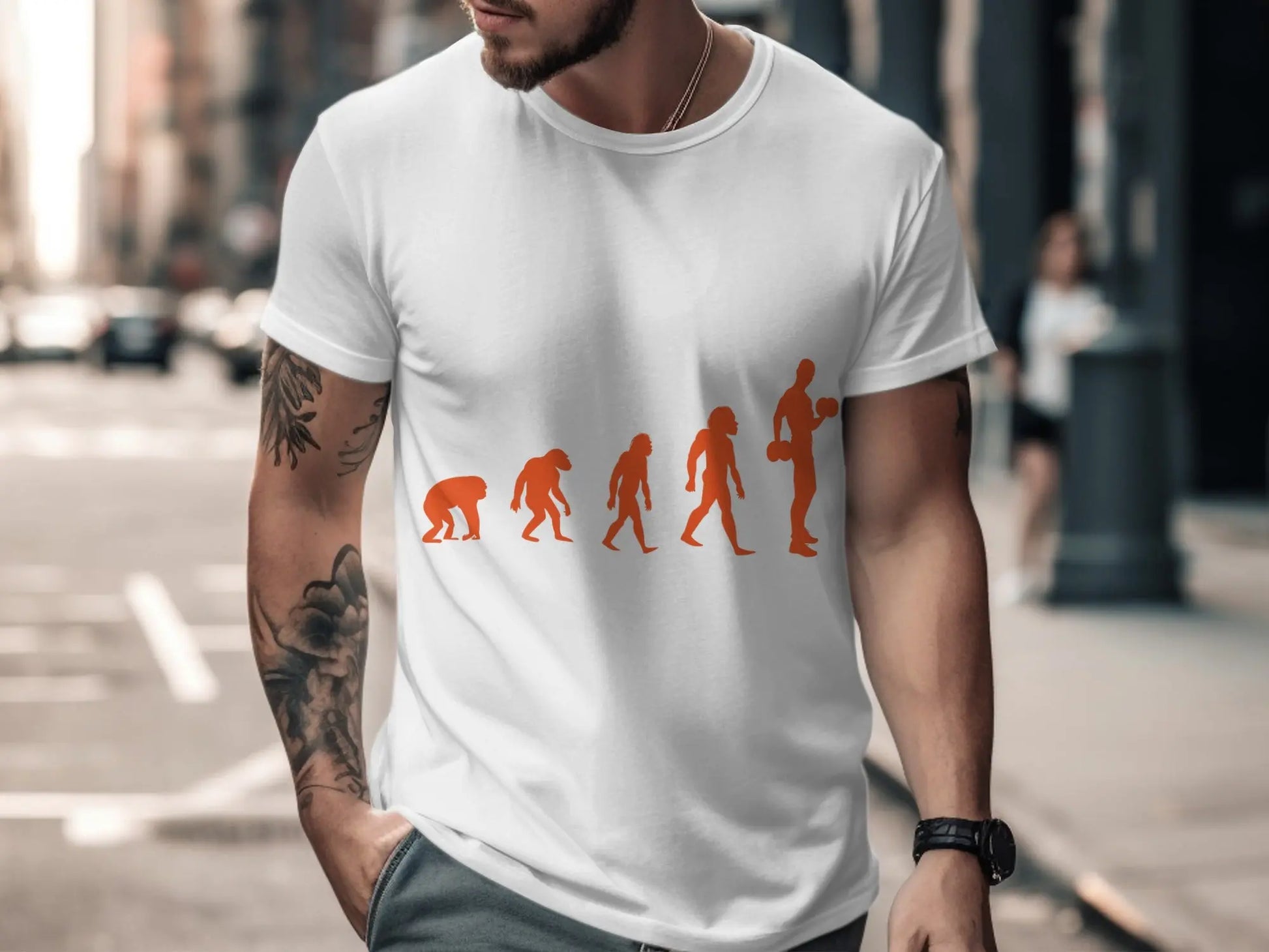 Evolution Lifting Progression Man Graphic T-Shirts Boofy