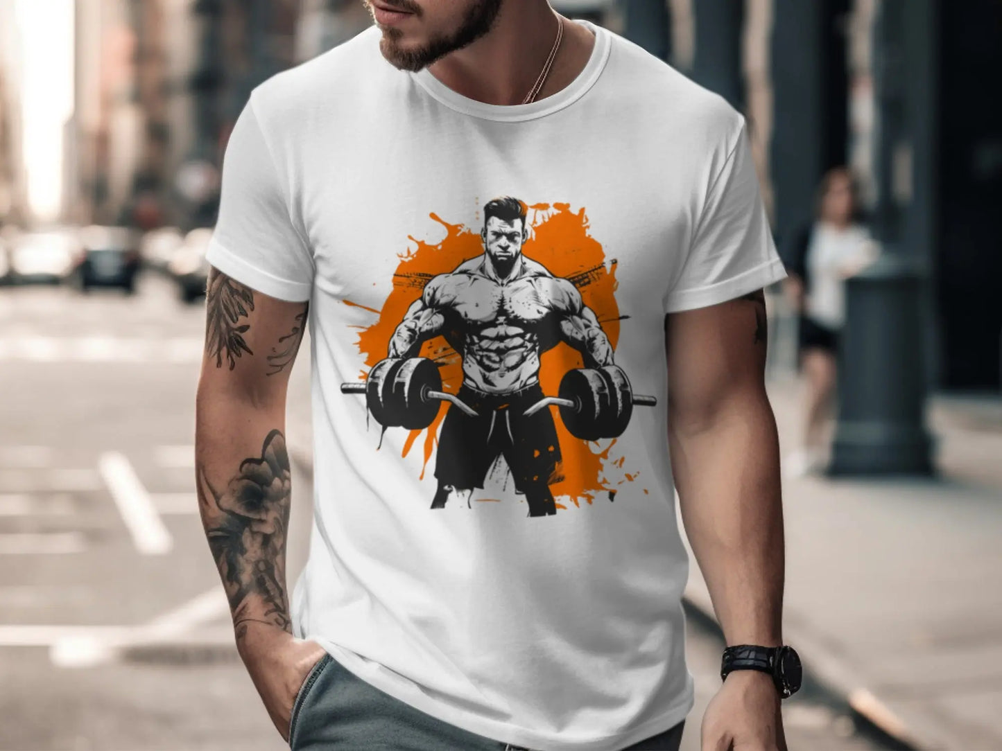 Bodybuilder Fitness Illustration Art Gym T-Shirt Boofy