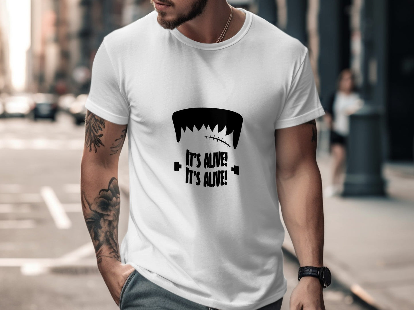 Halloween Horror T-Shirt: "It Is Alive" Frankenstein Inspired Design