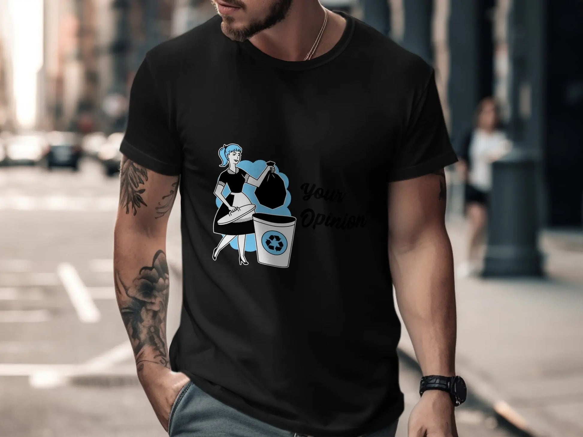 Retro Maid Disposing Your Opinion Graphic T-Shirts Boofy