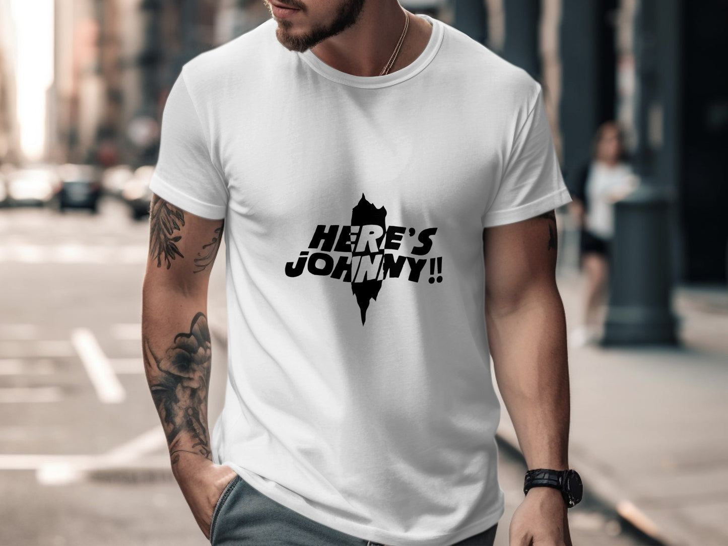 Classic Horror T-Shirt: "Here's Johnny" Iconic Movie Moment Graphic