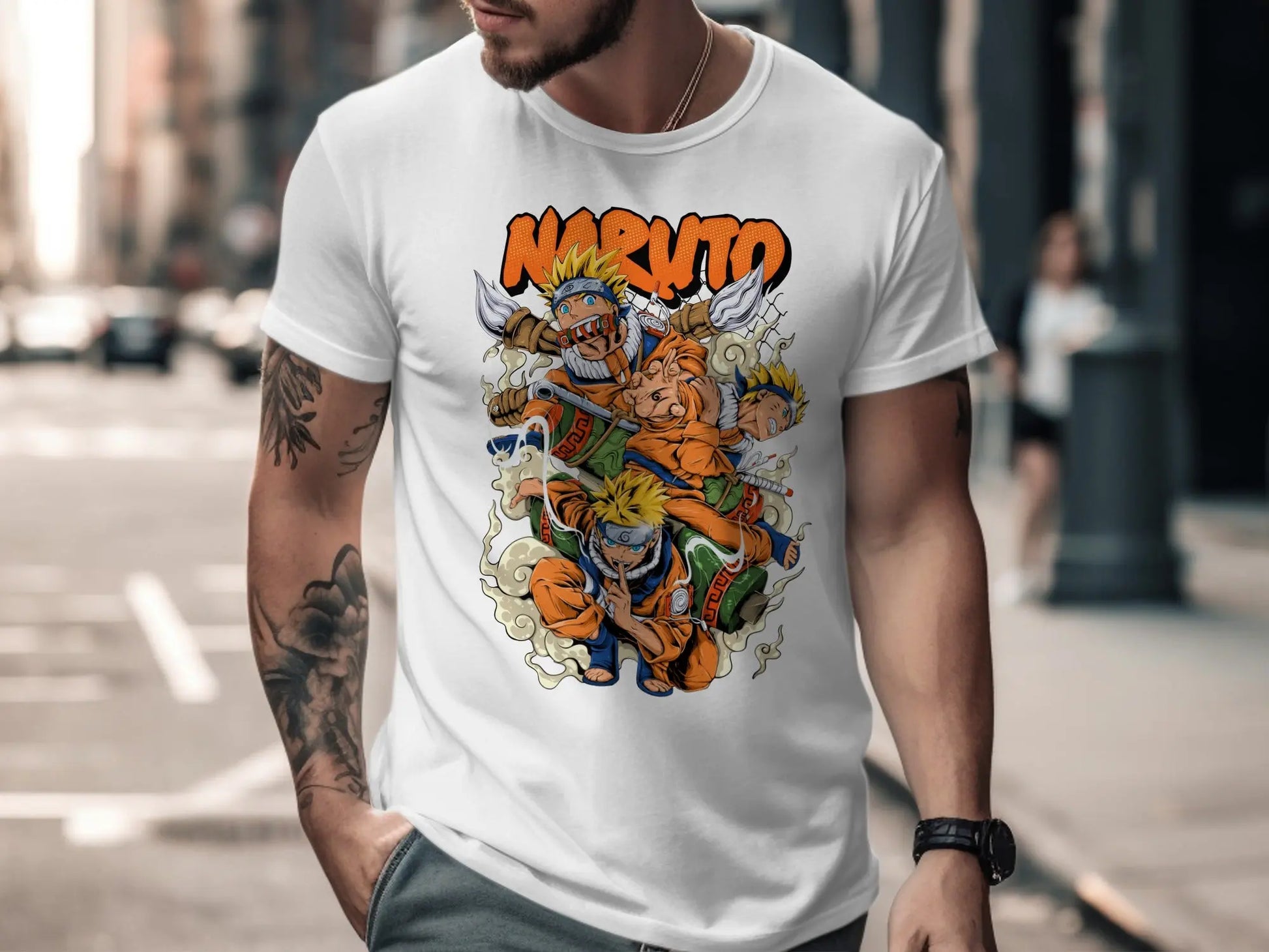 Anime Naruto Character Stacked Poses Graphic T-Shirt Boofy