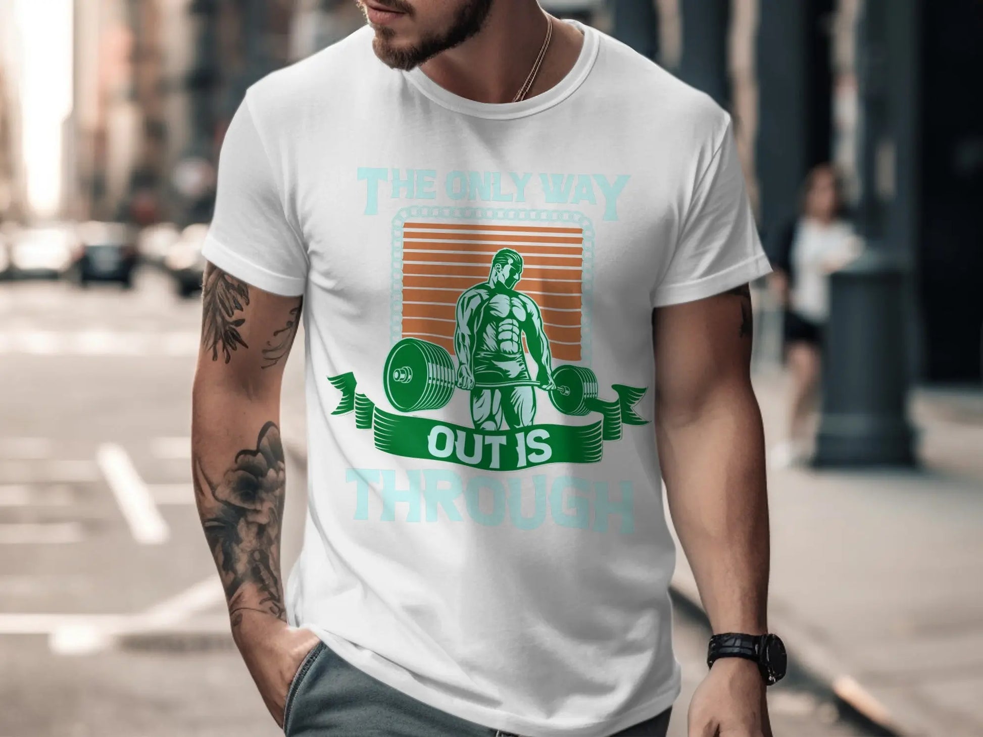 "The Only Way Out Is Through" Motivational Gym T-Shirts Boofy