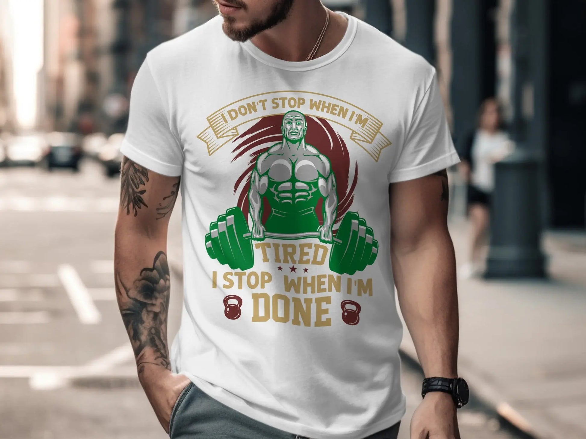 "I Stop When I'm Done" Motivational T-Shirts" Boofy