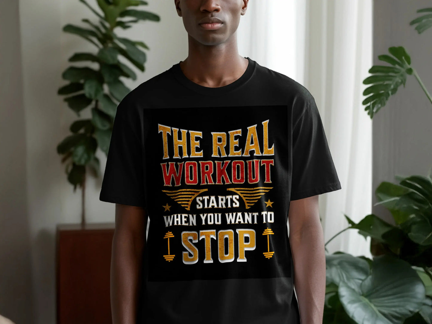 "The Real Workout Starts" Gym T-Shirt Boofy