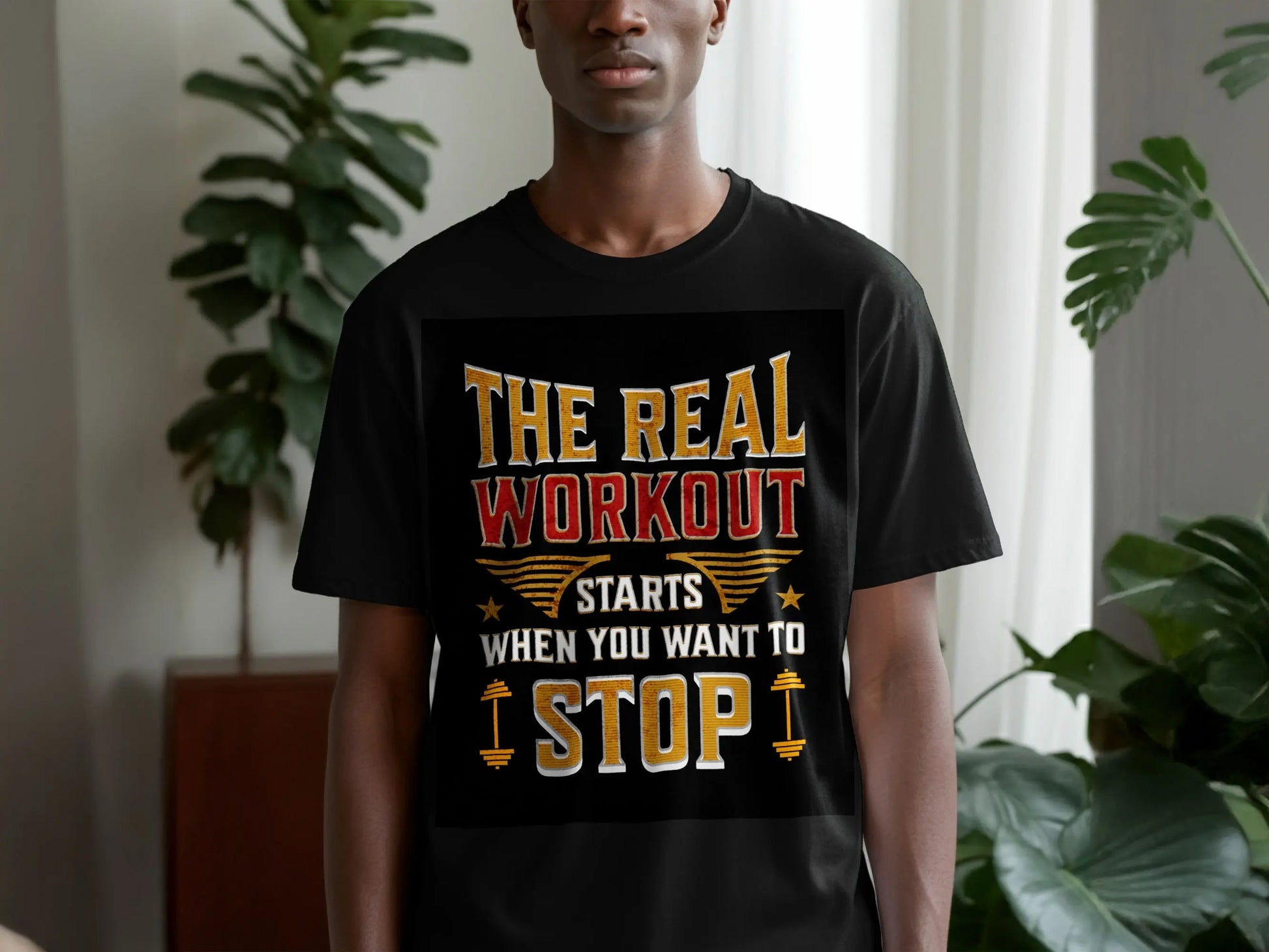 "The Real Workout Starts" Gym T-Shirt Boofy