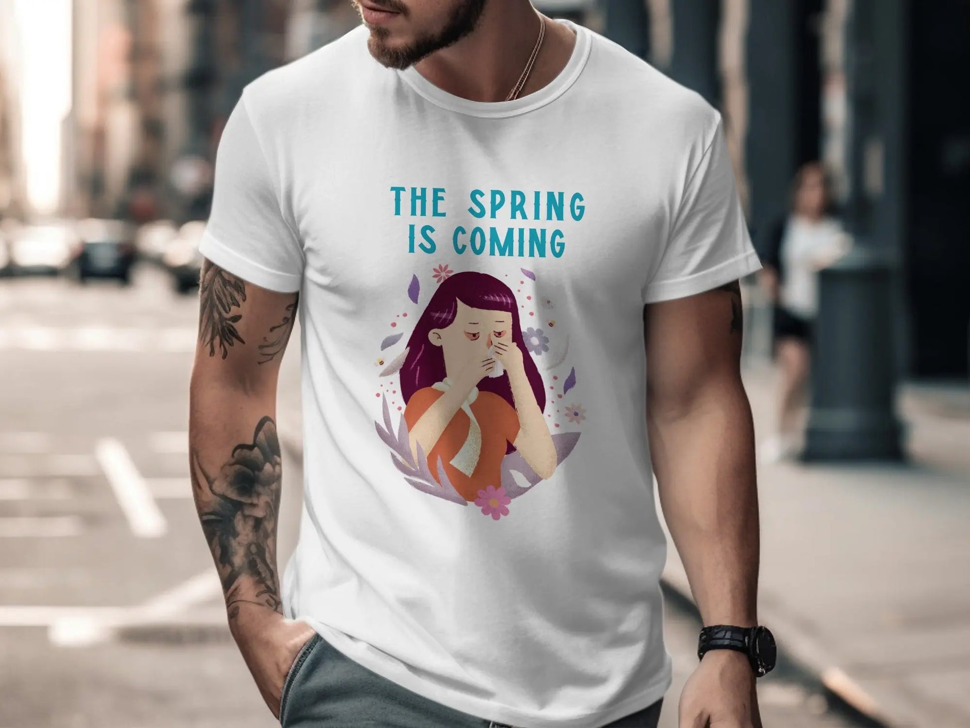 The Spring is Coming Graphic Tee for Seasonal Wear Boofy